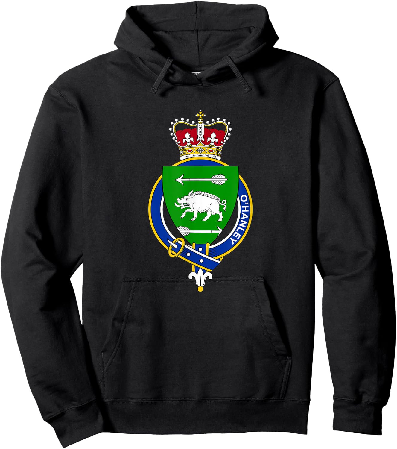 O'Hanley Coat of Arms - Family Crest Hoodie - Hoodie | Black