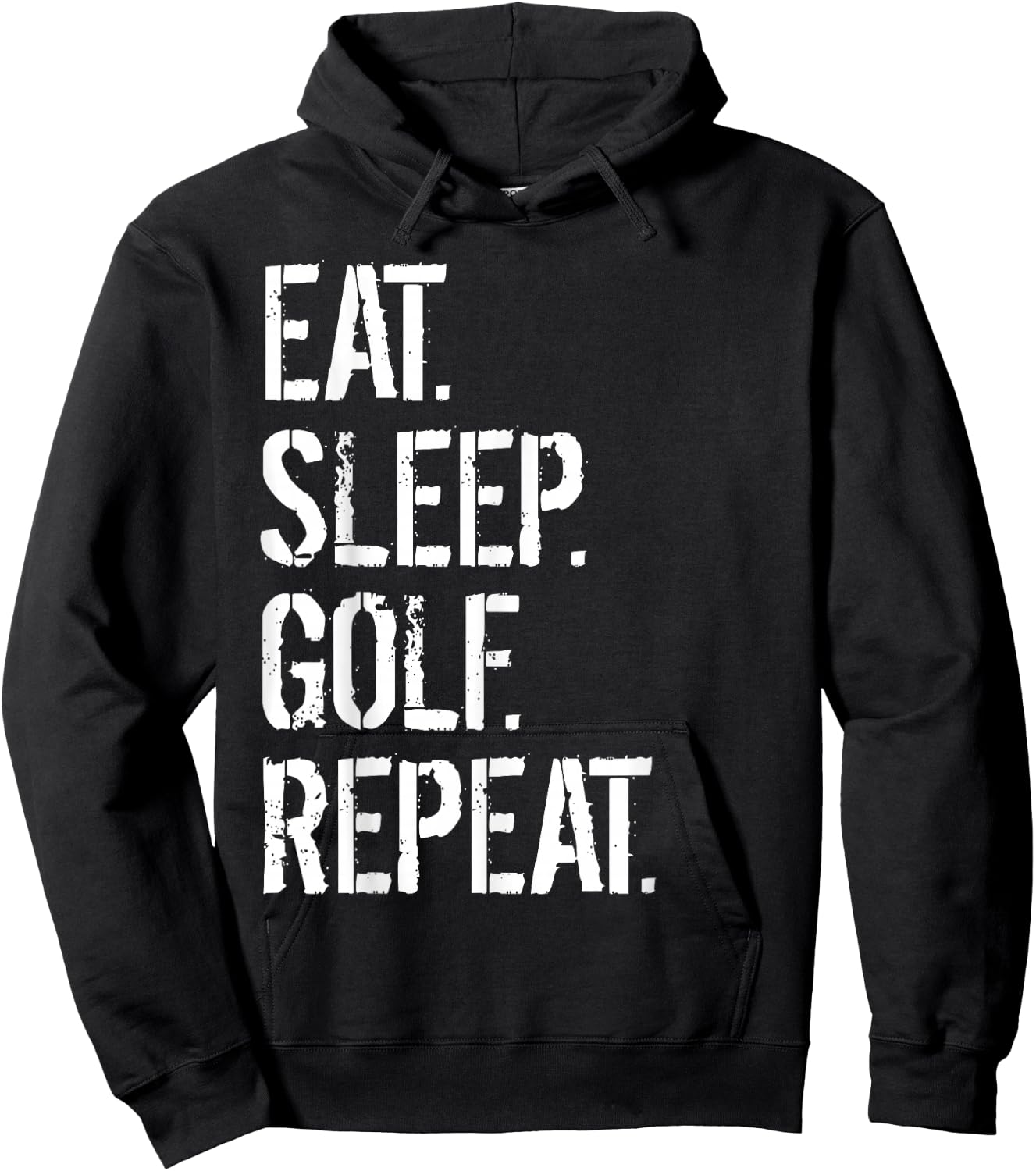 Eat Sleep Golf Repeat Funny Golf Hoodie - Hoodie | Black