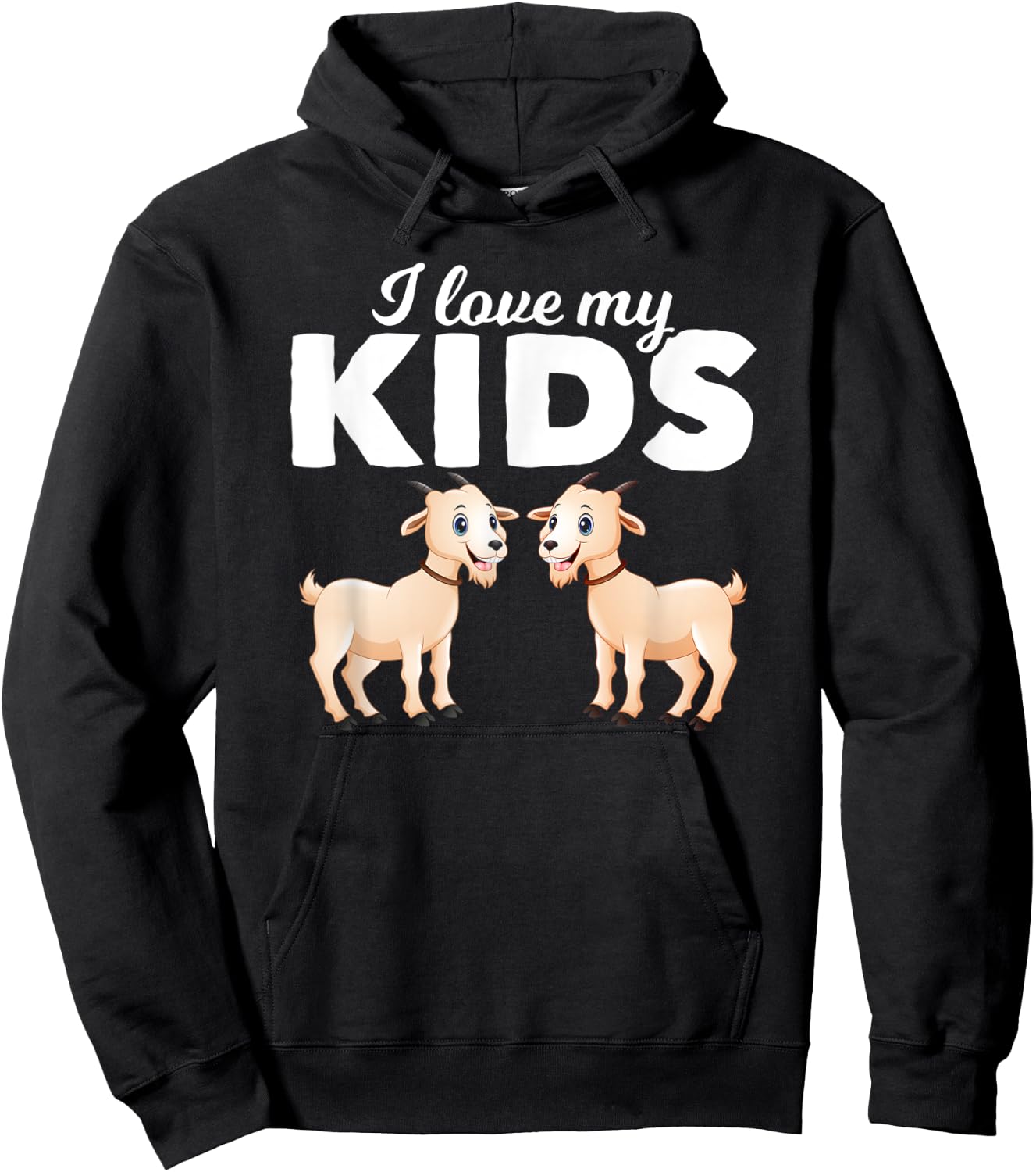 I Love My Kids Goat Hoodie - Hoodie | Black