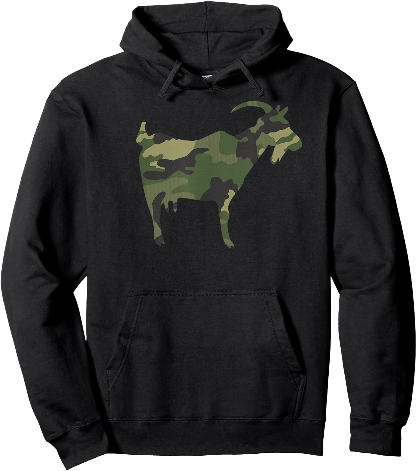 Camo Goat Funny Camouflage Pattern Army Colours Farm Hoodie - Hoodie | Black