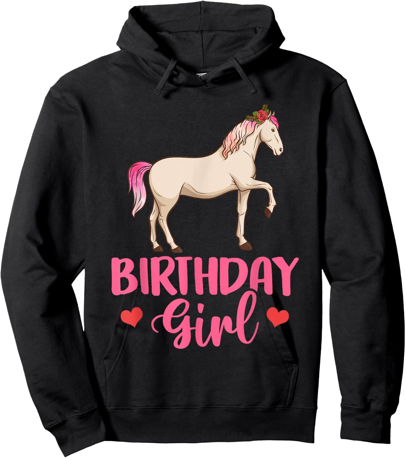 Birthday Child Horse Sport Party Family Hoodie - Hoodie | Black