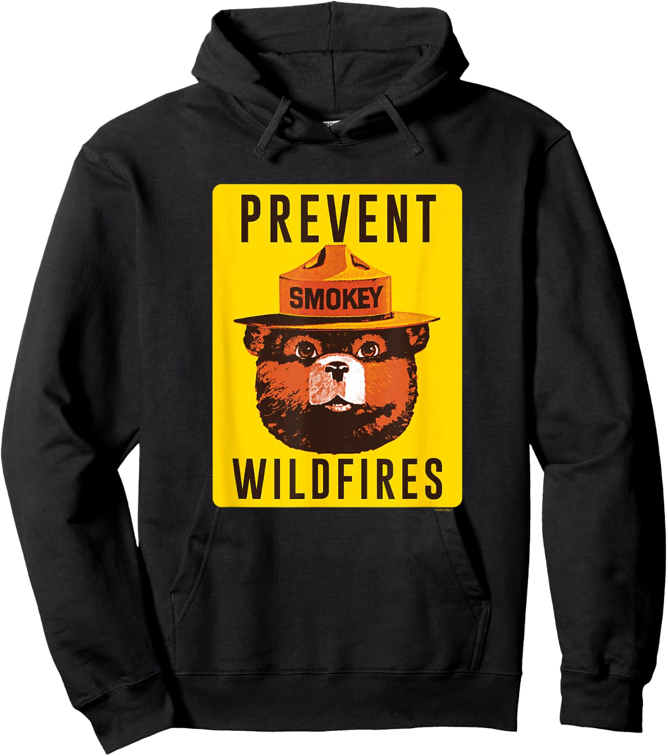 Smokey Bear Prevent Wildfires Vintage Sign Fire Prevention Hoodie - Hoodie | Black