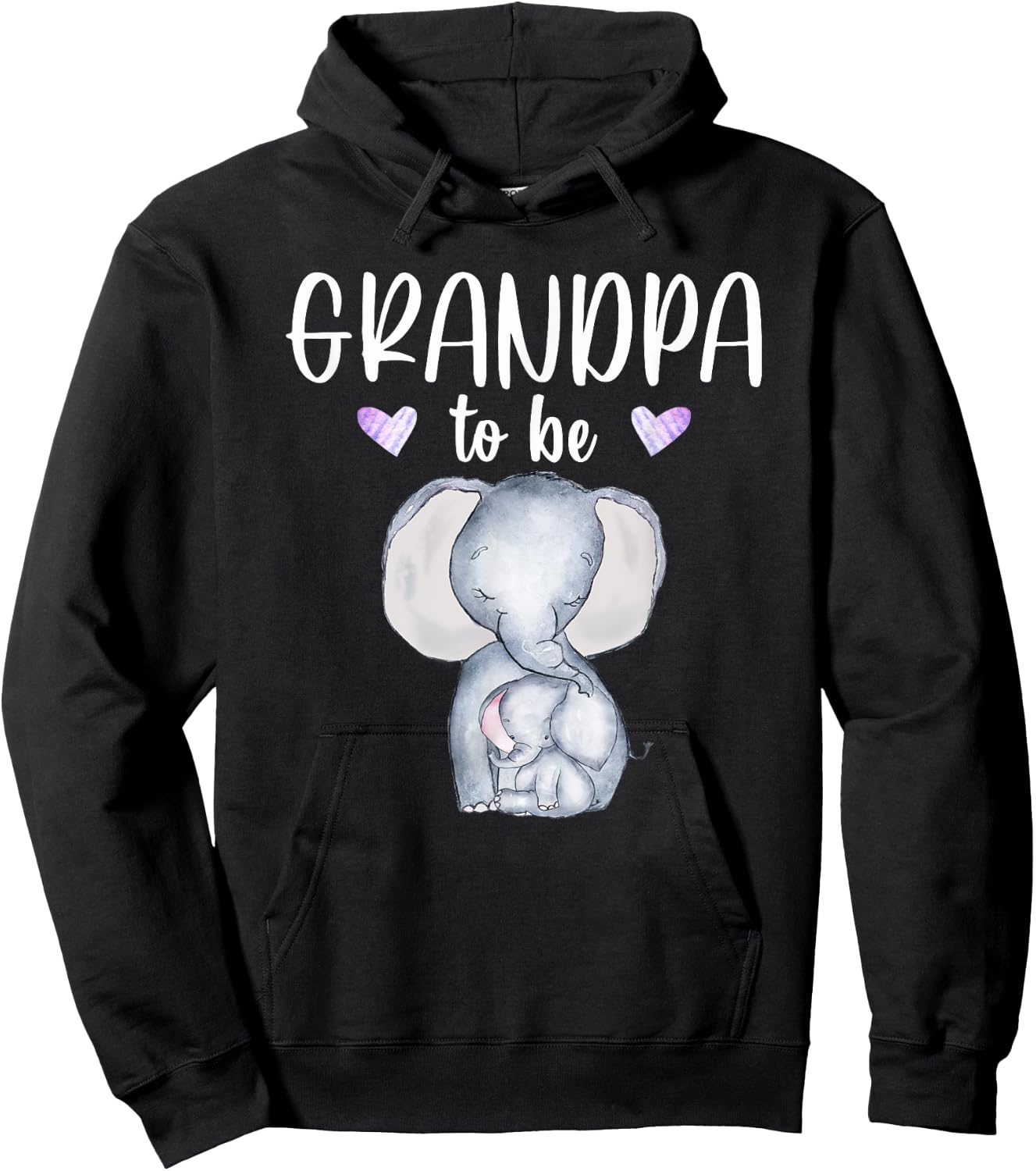 Grandpa To Be Elephant Baby Shower Future Grandpa Hoodie - Hoodie | Black