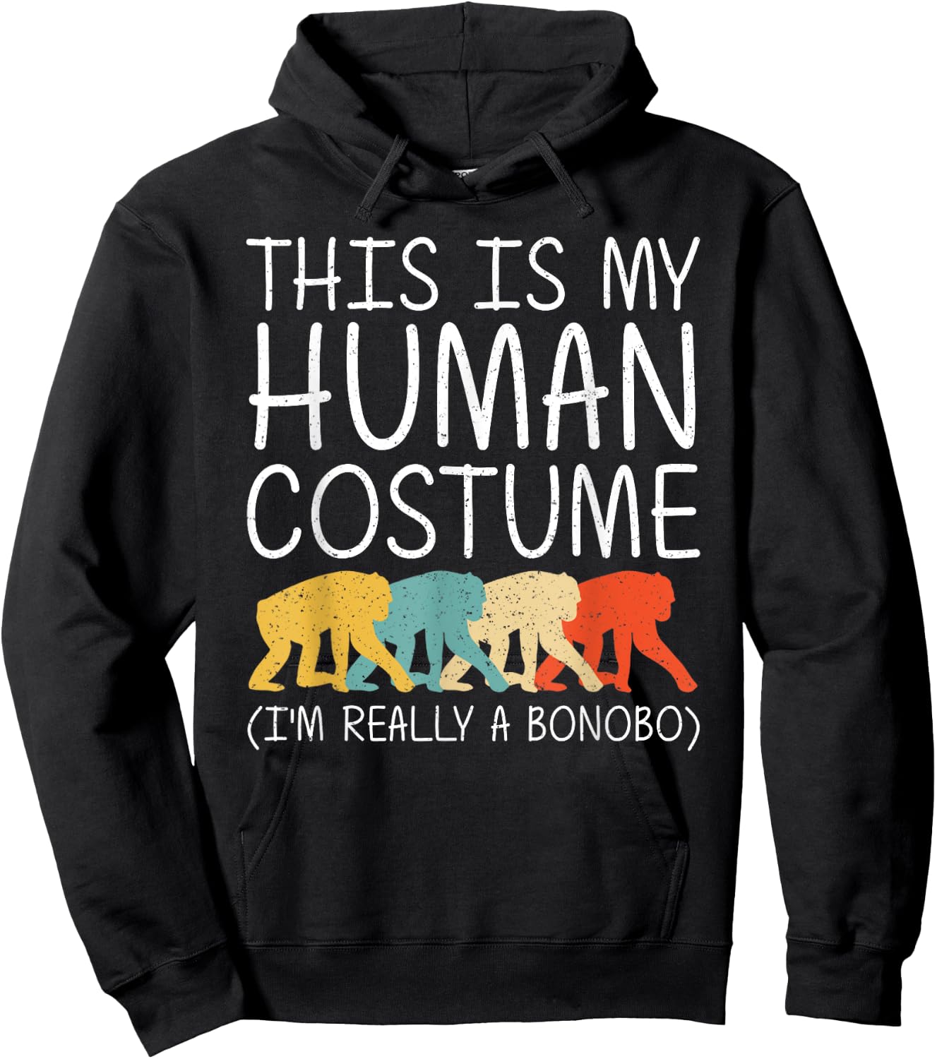 Bonobo Halloween Human Costume Chimpanzee Ape Easy DIY Gift Hoodie - Hoodie | Black