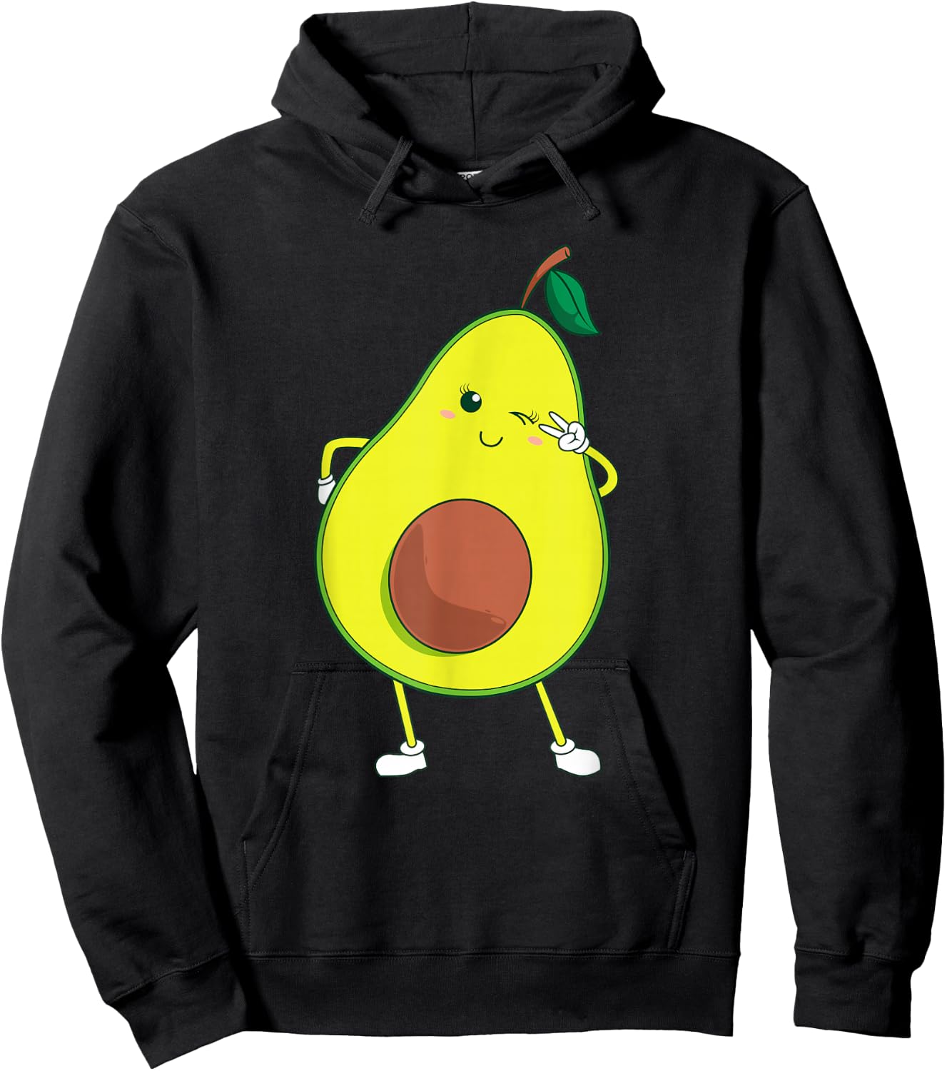 Cute Avocado Art For Kids Men Women Funny Winking Fruit Hoodie - Hoodie | Black