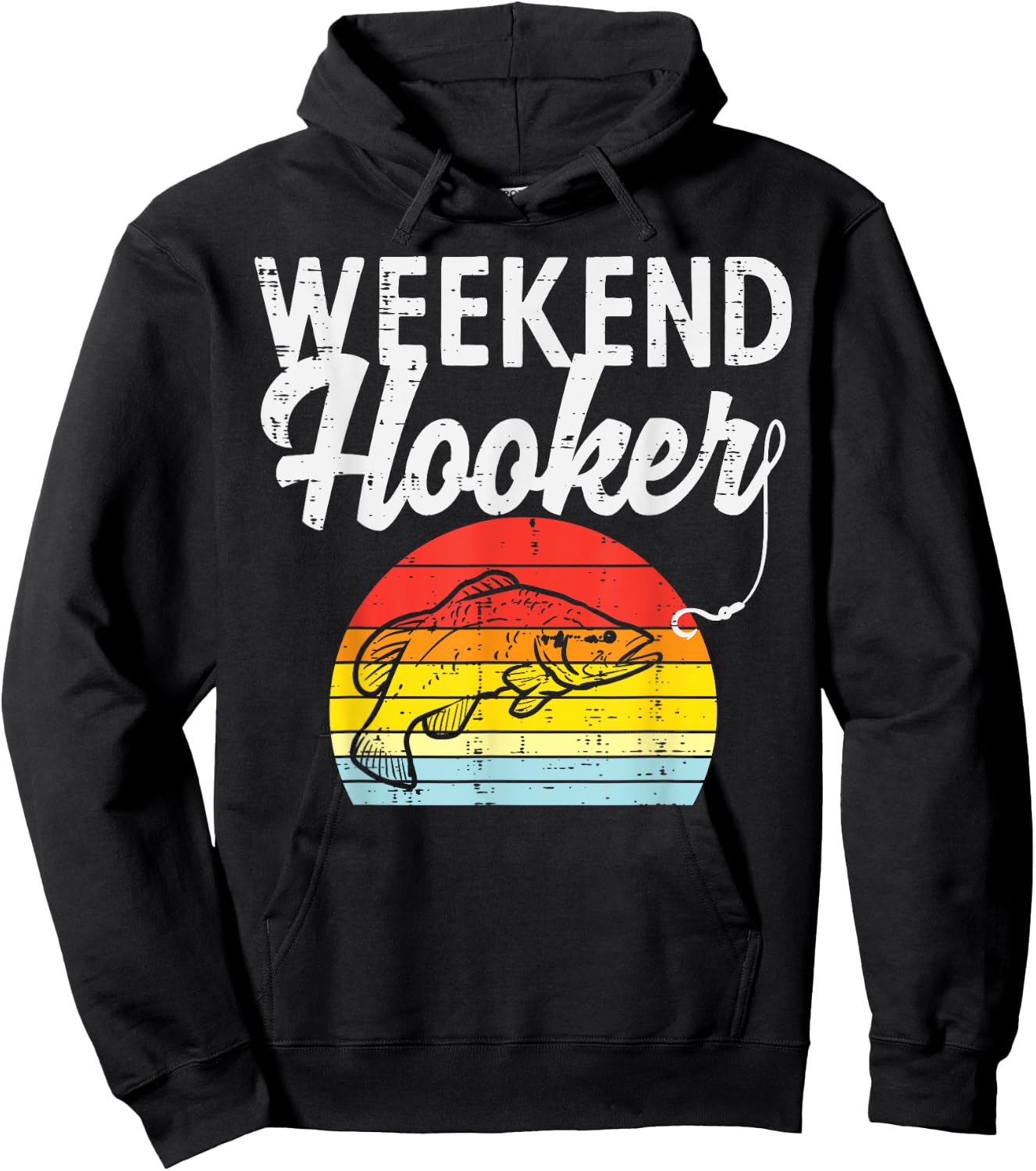 Weekend Hook Retro Bass Fish Fishing Fisherman Men Gift Hoodie - Hoodie | Black