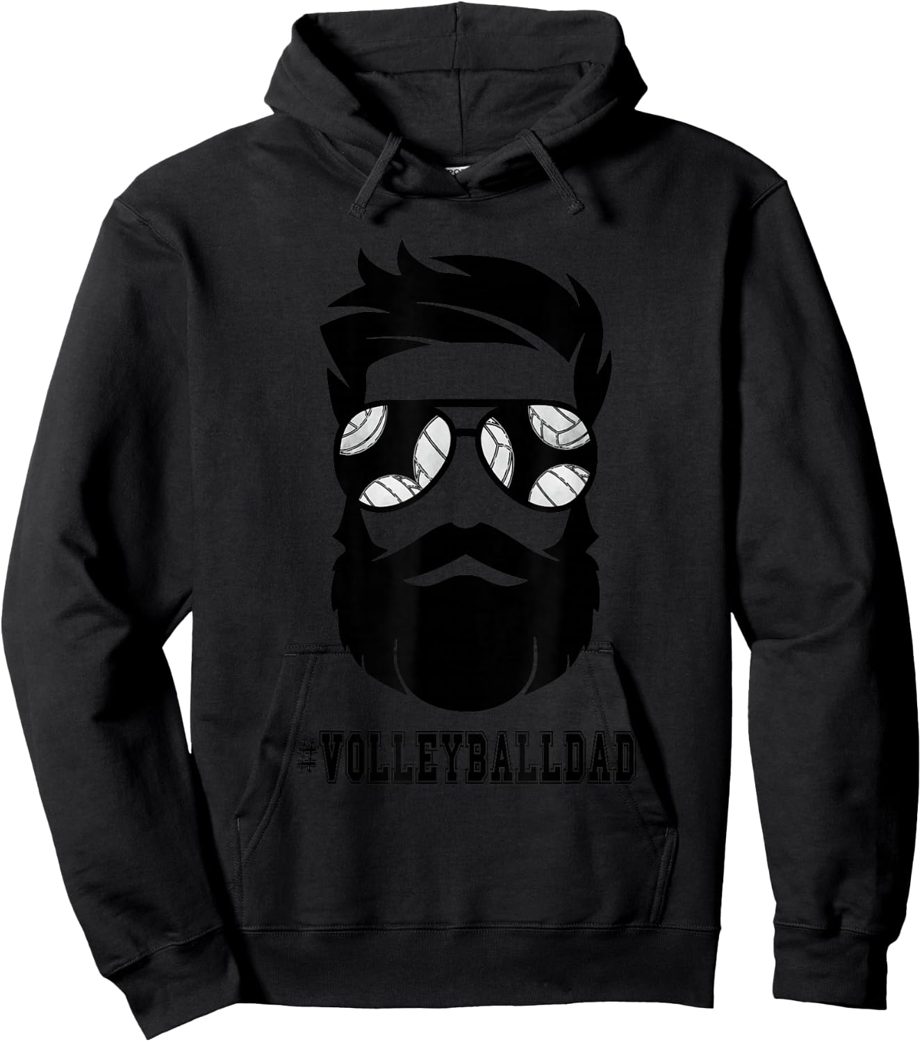 Volleyball Dad With Beard And Cool Sunglasses Hoodie - Hoodie | Black