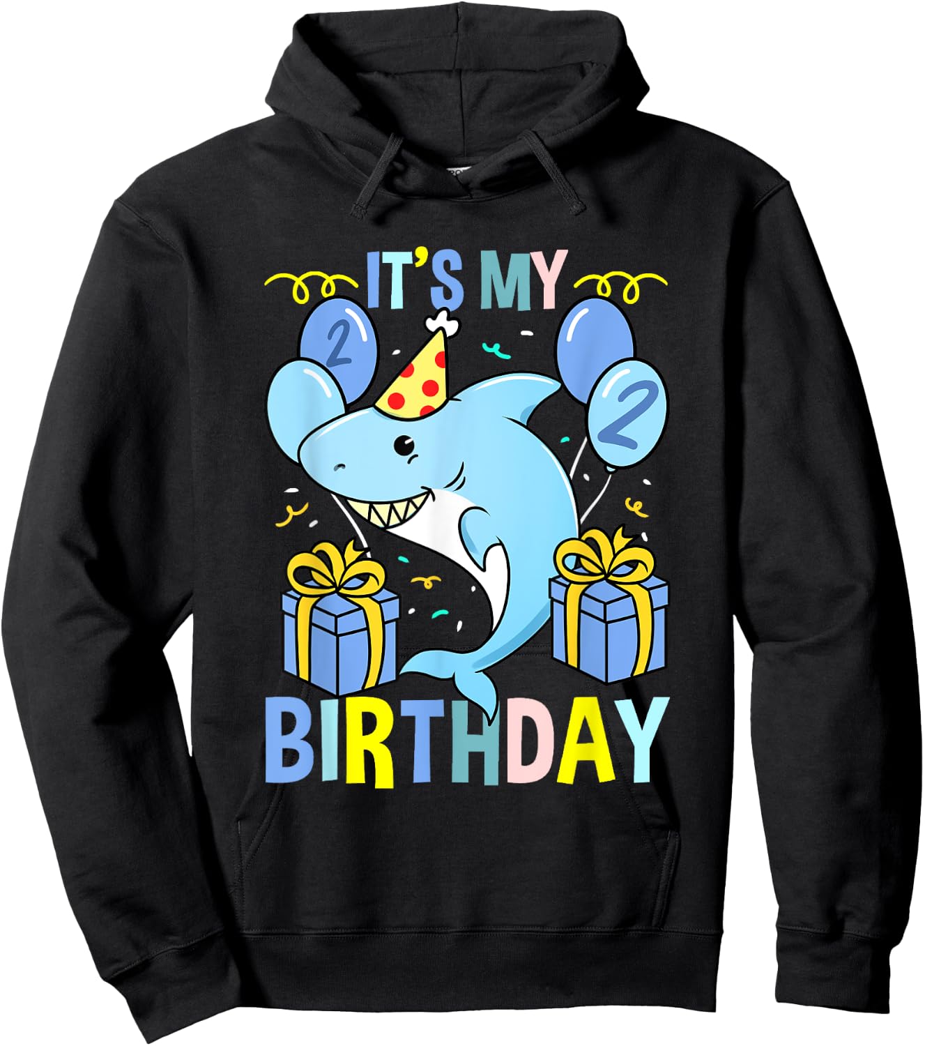 Shark Its My 2nd Birthday Hoodie - Hoodie | Black
