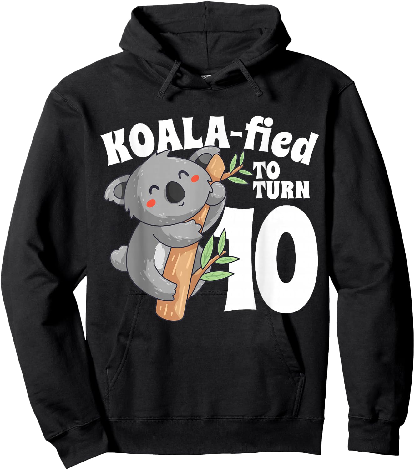 10 Year Old Koala Birthday Koalafied Girl 10th Girls Gift Hoodie - Hoodie | Black