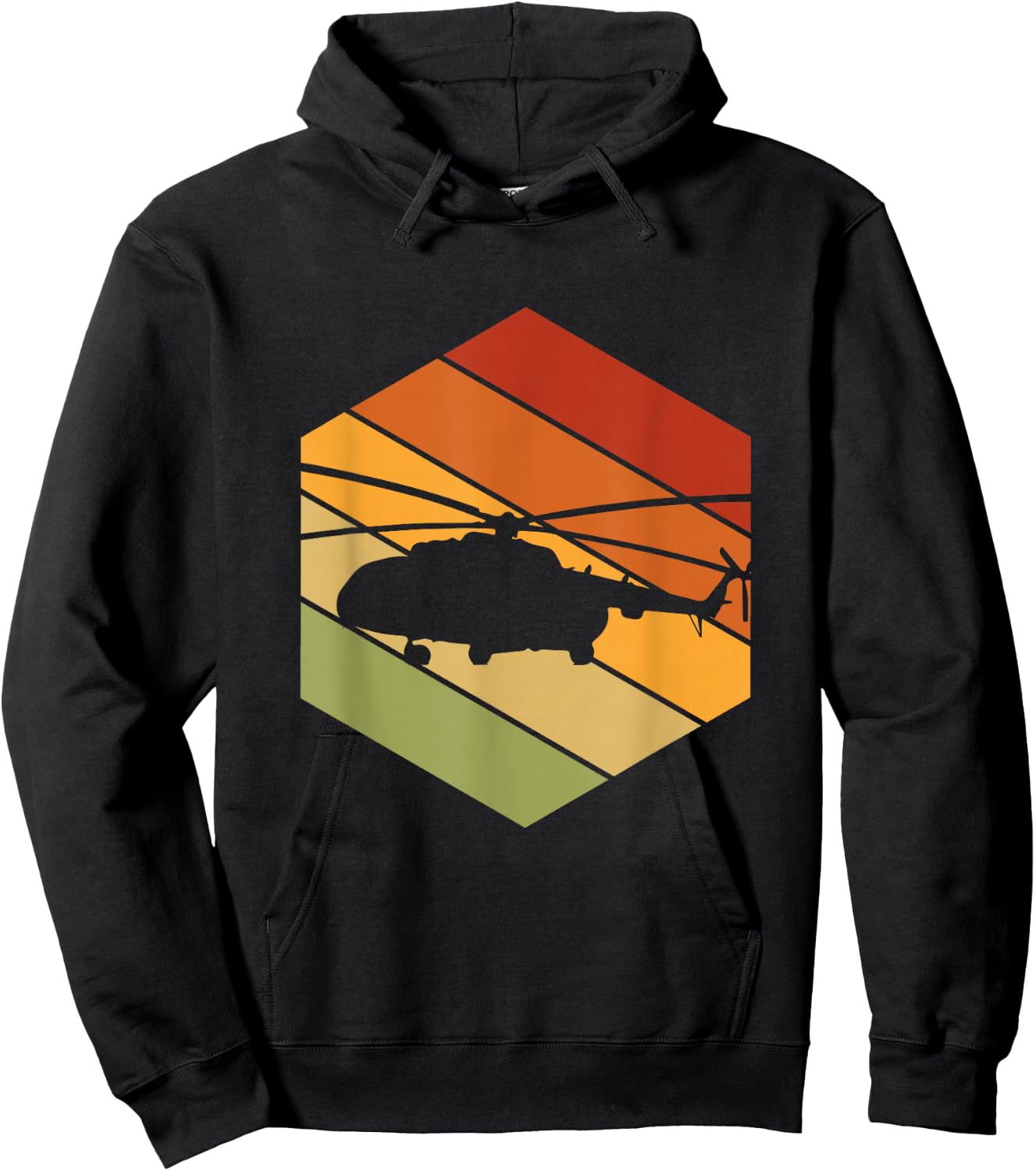 Vintage Helicopter Pilot - Retro Mil Mi-8 Helicopter Hoodie - Hoodie | Black