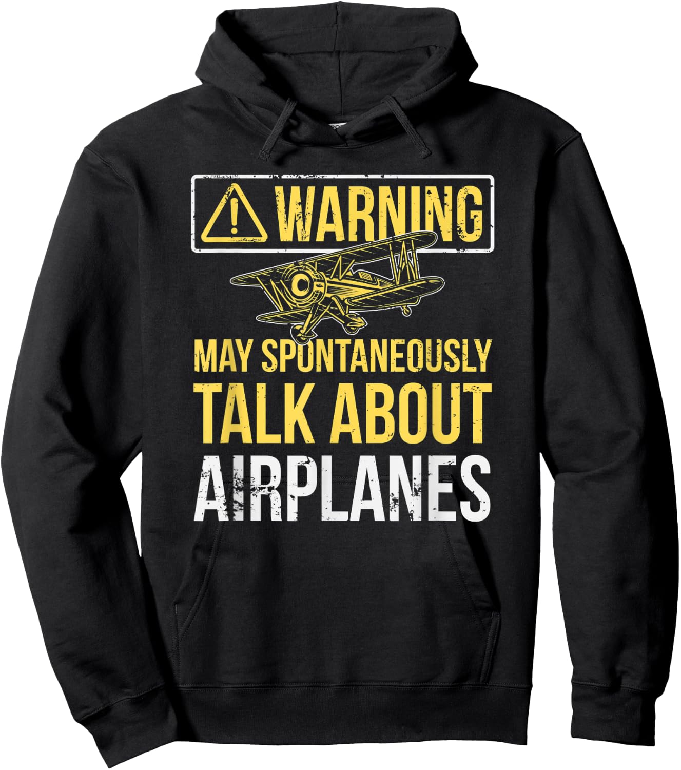 Warning May Spontaneously Talk About Airplanes Funny Pilot Hoodie - Hoodie | Black