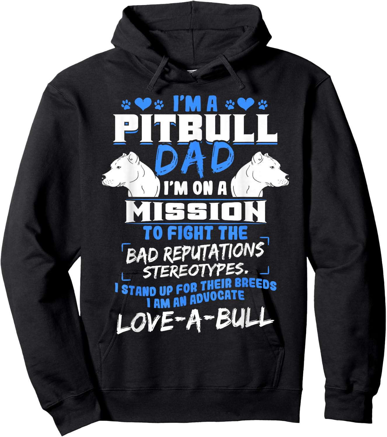 Pitbull Pit Bull Terrier Owner Dog Lover Dad Breeders Daddy Men Women Hoodie - Hoodie | Black