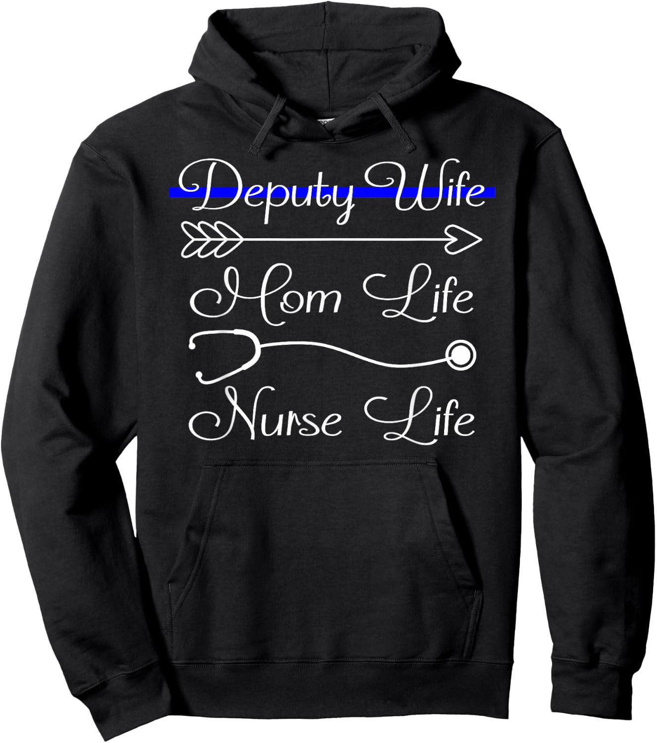 Deputy Wife Mom Life Nurse Life Hoodie - Hoodie | Black