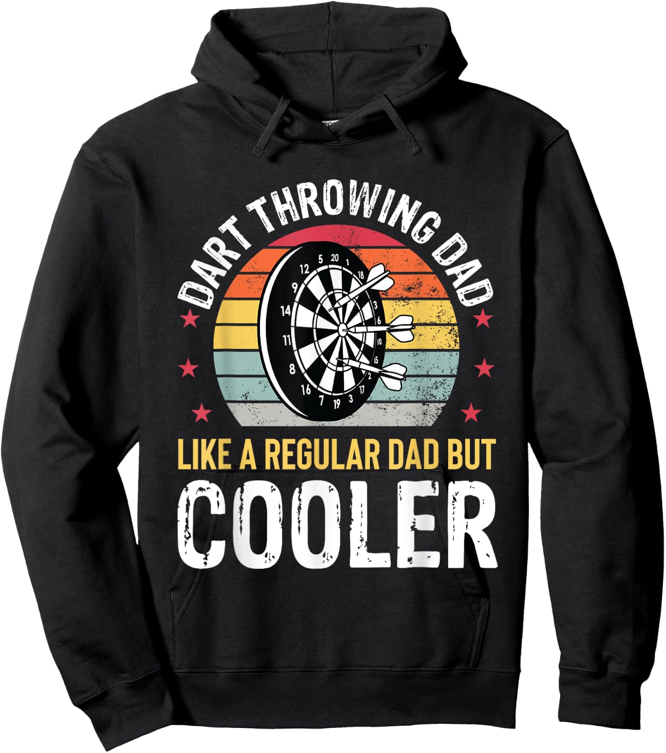 Dart Throwing Dad Father Dart Player Darts Funny Hoodie - Hoodie | Black
