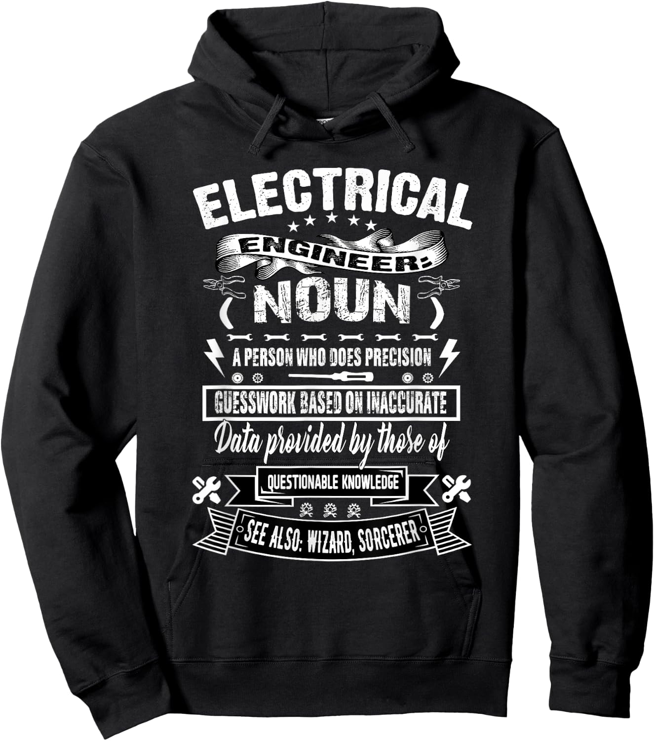 Funny Electrical Engineer definition Gift Hoodie - Hoodie | Black