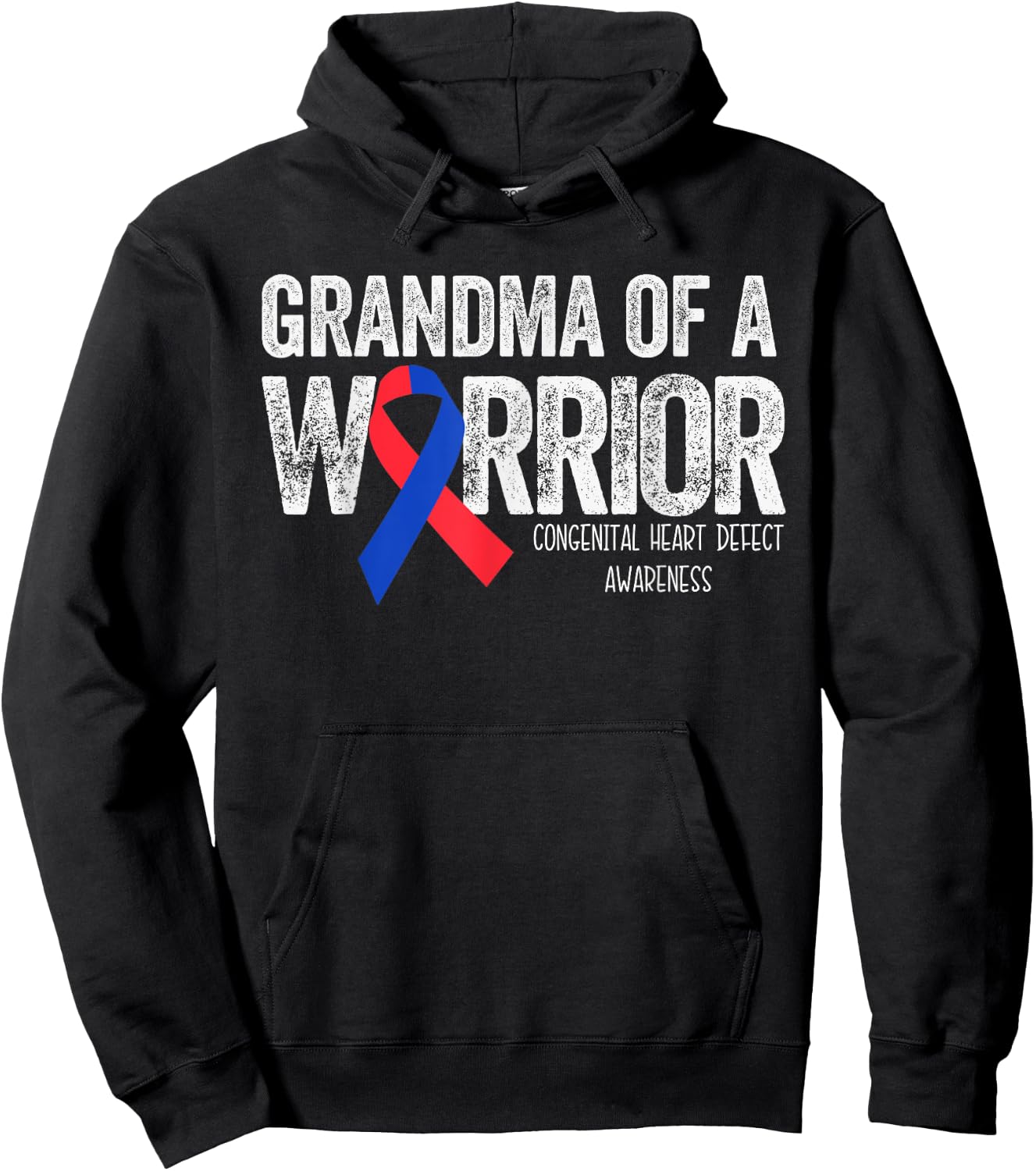 Grandma of a Warrior CHD Congenital Heart Defect Month Hoodie - Hoodie | Black