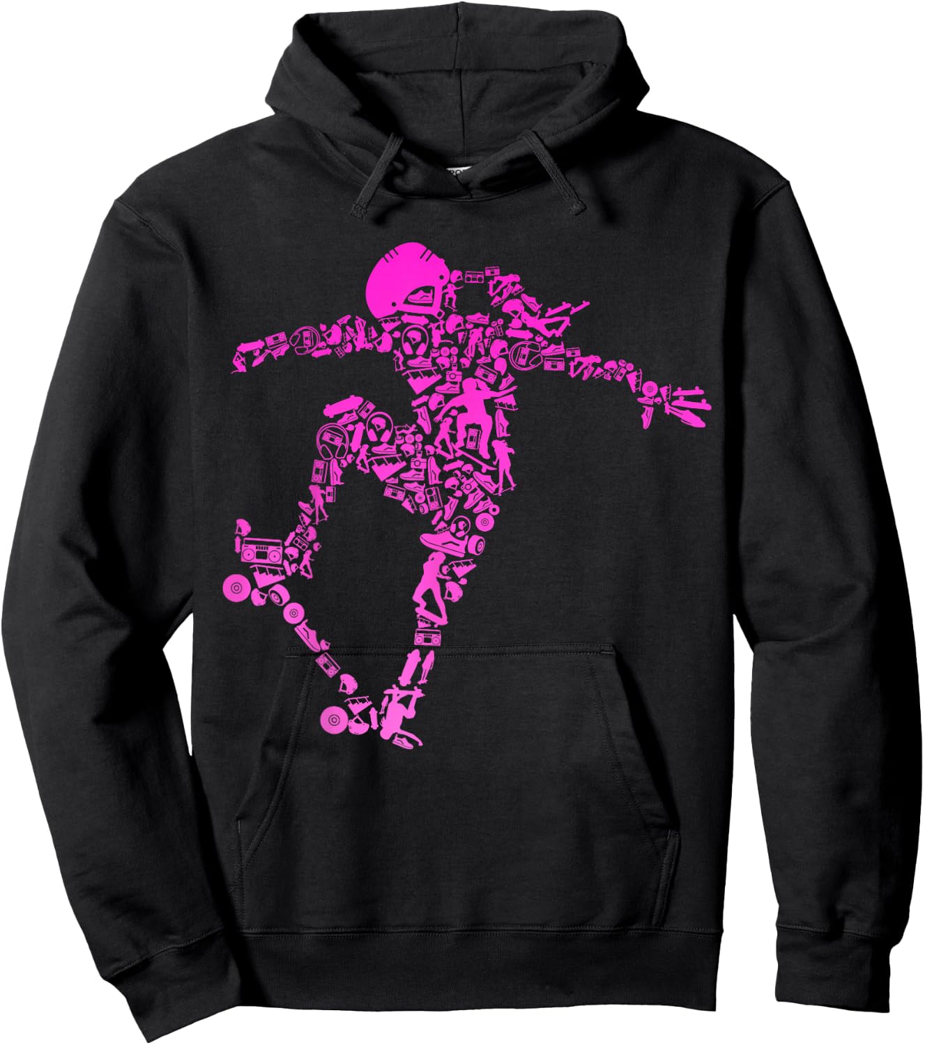 Skater Girl Skateboarder Girl Skateboard Gift Hoodie - Hoodie | Black