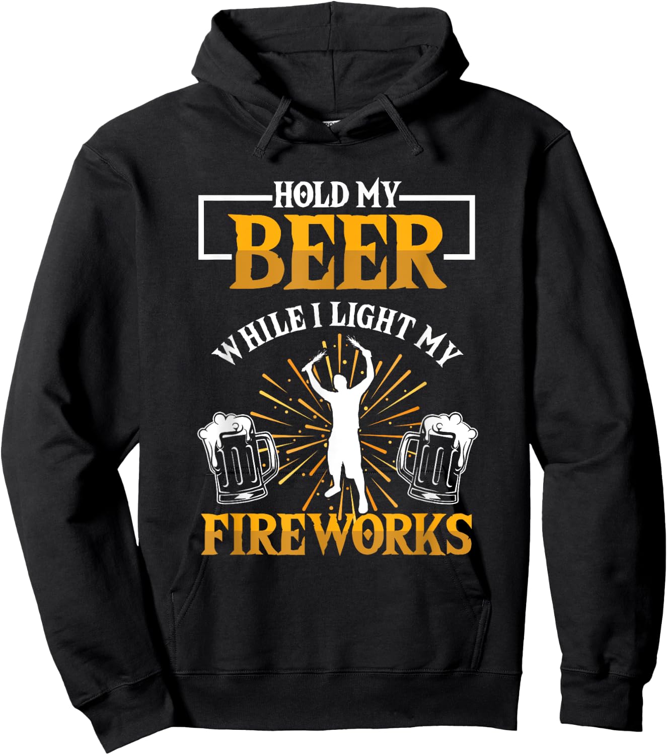 Keep My Beer While I Fire Fireworks Pyrotechnics Hoodie - Hoodie | Black