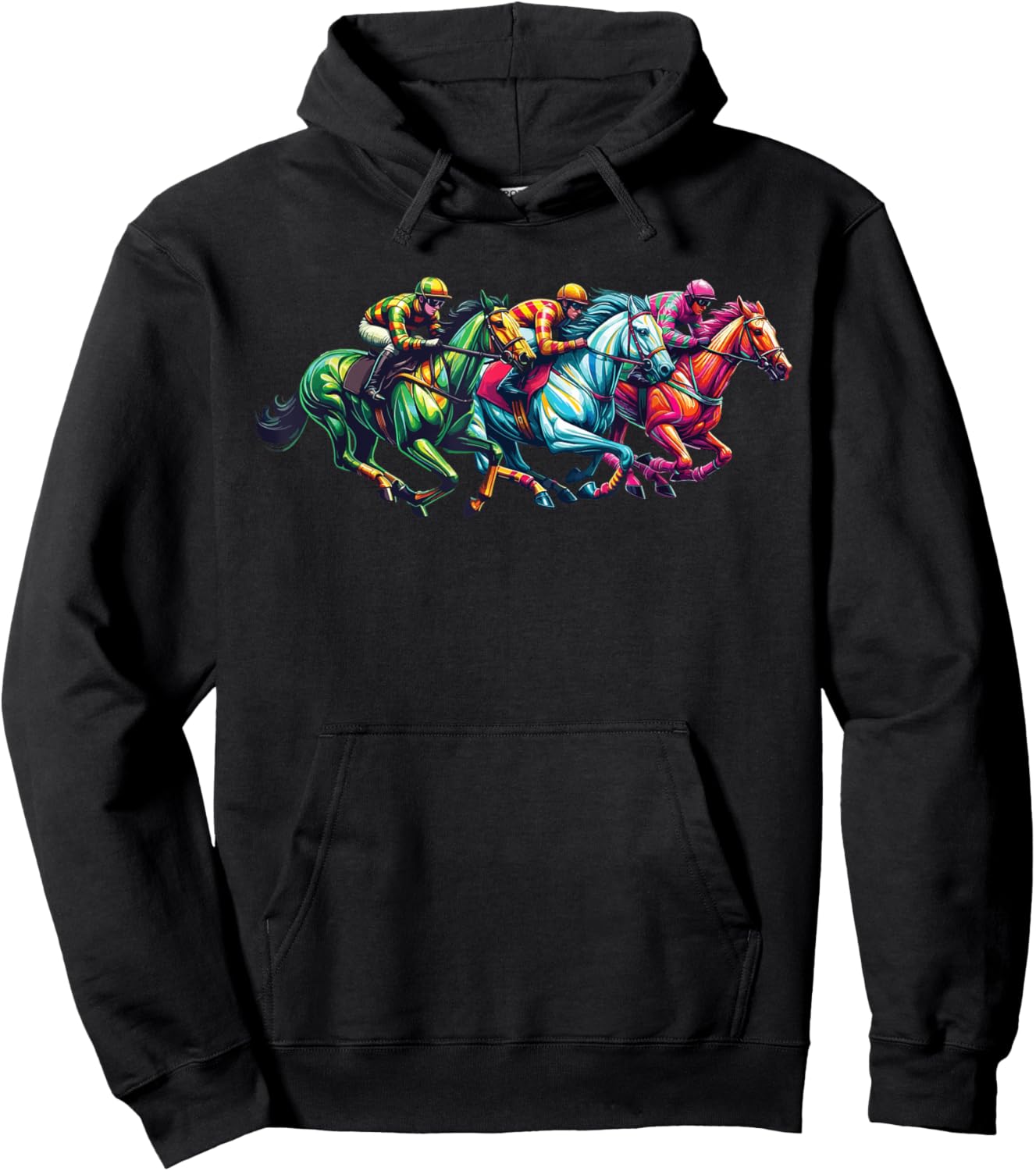 Funny Horse Racing Cool Jockey Racer Derby Rider Race Track Hoodie - Hoodie | Black