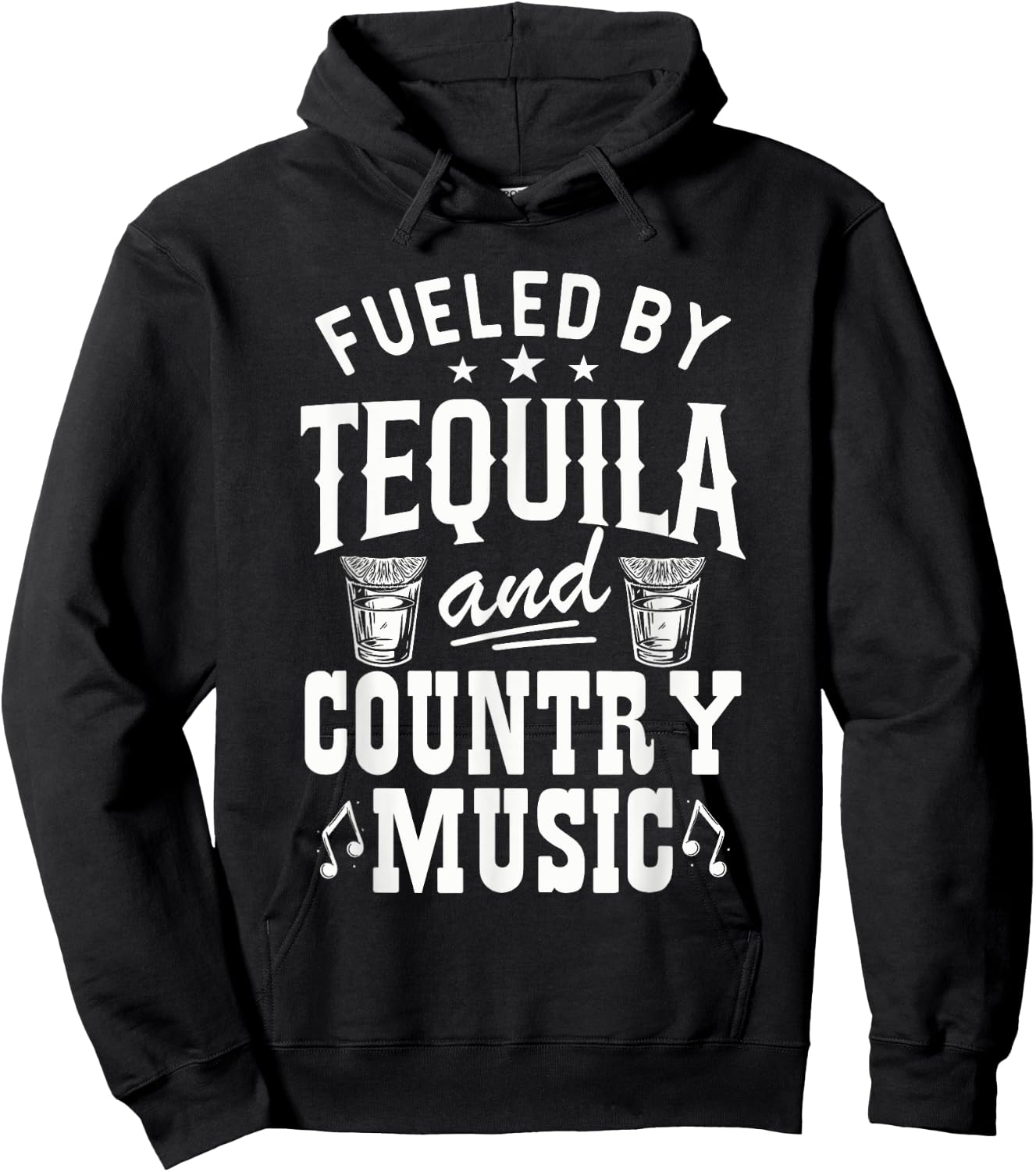 Fueled By Tequila And Country Music Gift Country Lovers Hoodie - Hoodie | Black