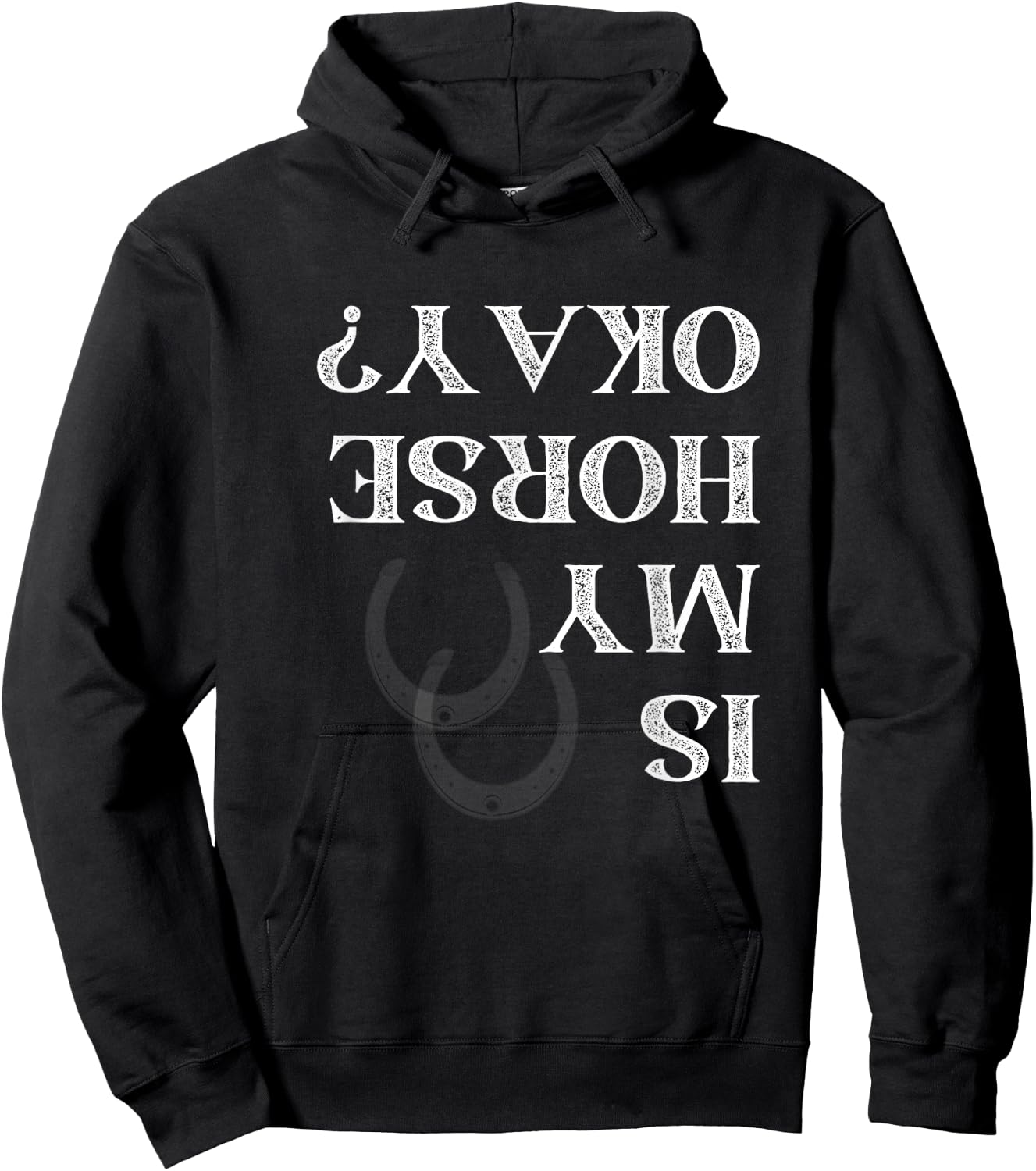 Is My Horse Okay Funny Horse Back Riding Graphic Hoodie - Hoodie | Black