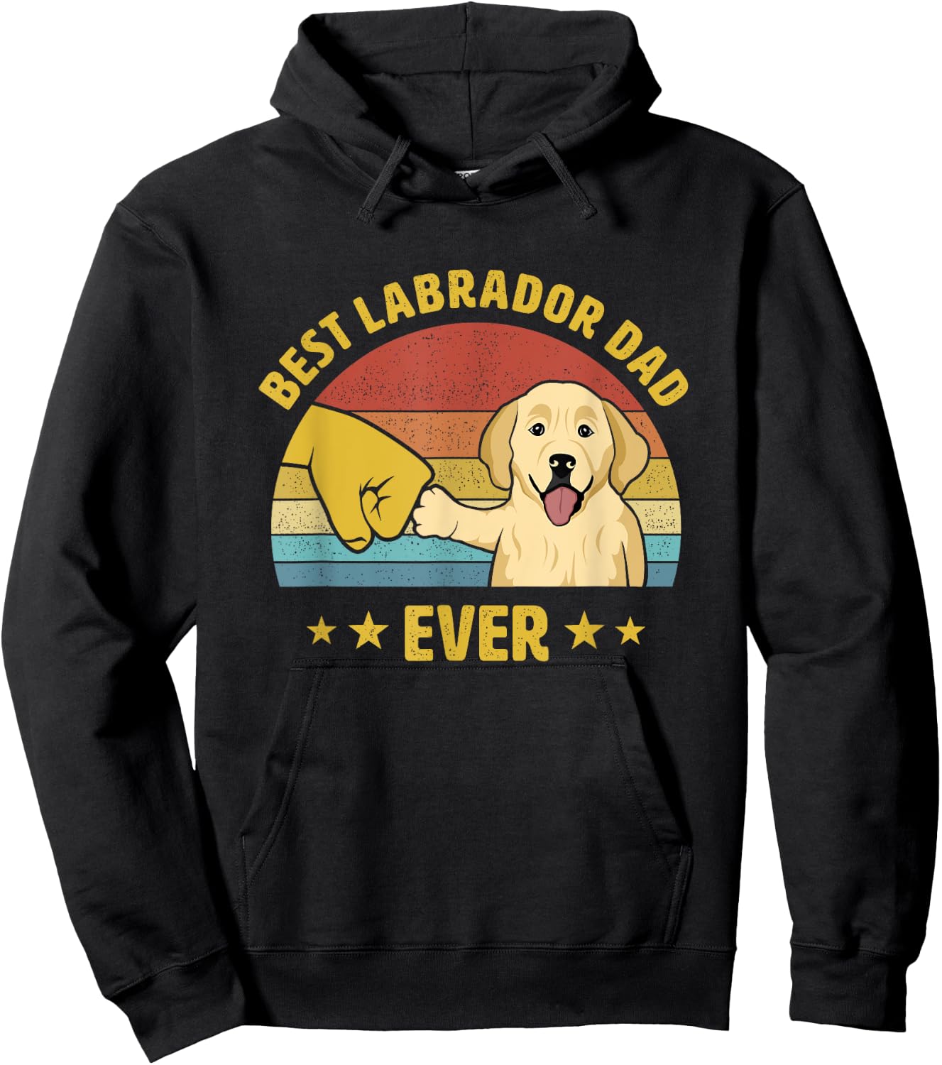 Best Labrador Retriever Dad Ever Vintage Lab Dad Design Hoodie - Hoodie | Black
