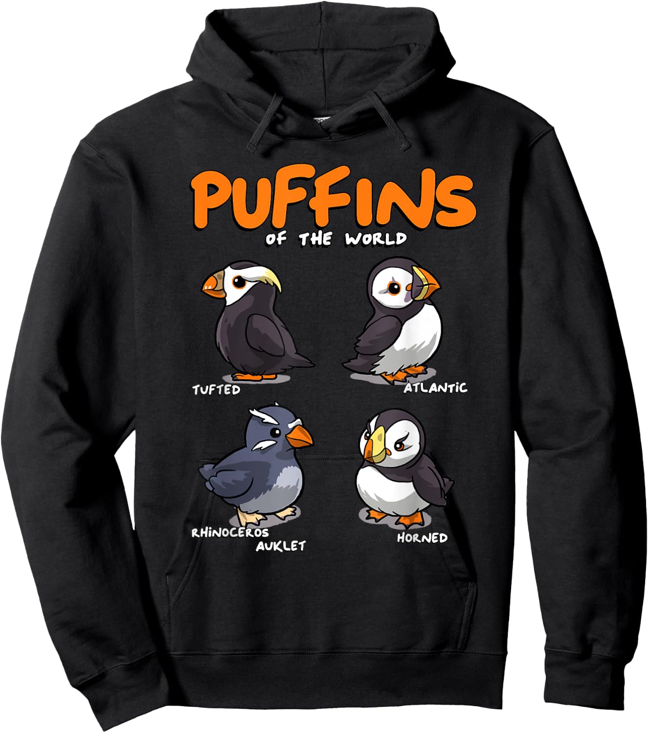 Puffin Animals of the World Educational Iceland Animal Bird Hoodie - Hoodie | Black