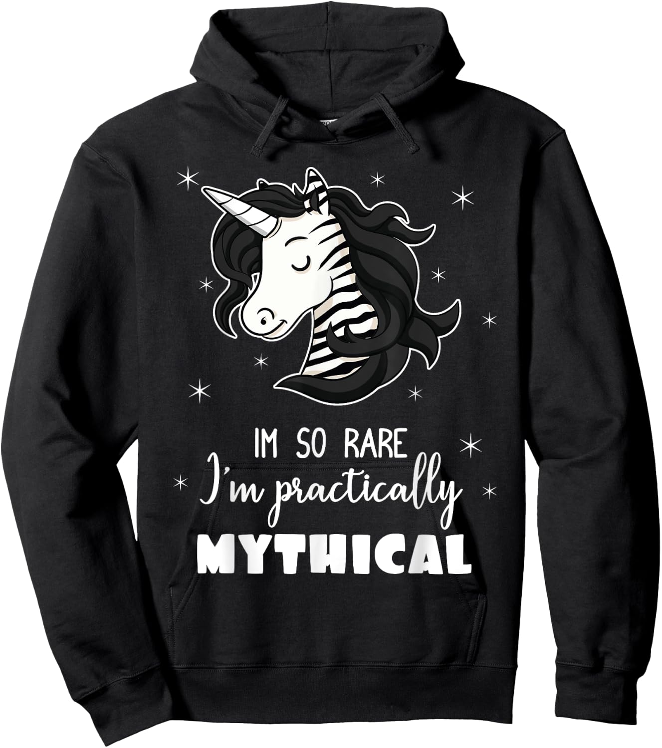 Mythical Unicorn Ehlers Danlos Black And White Zebra Stripe Hoodie - Hoodie | Black