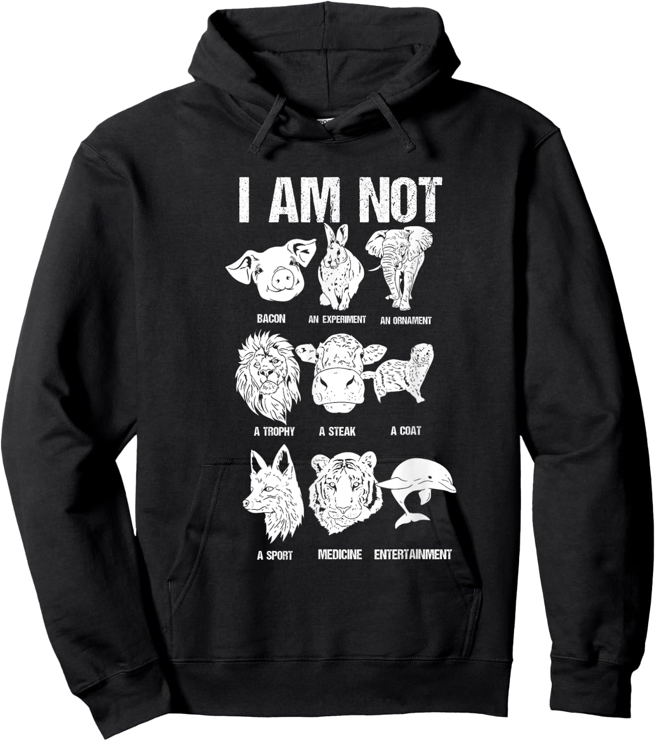 Animal Rights Animal Protection Go Vegan Hoodie - Hoodie | Black