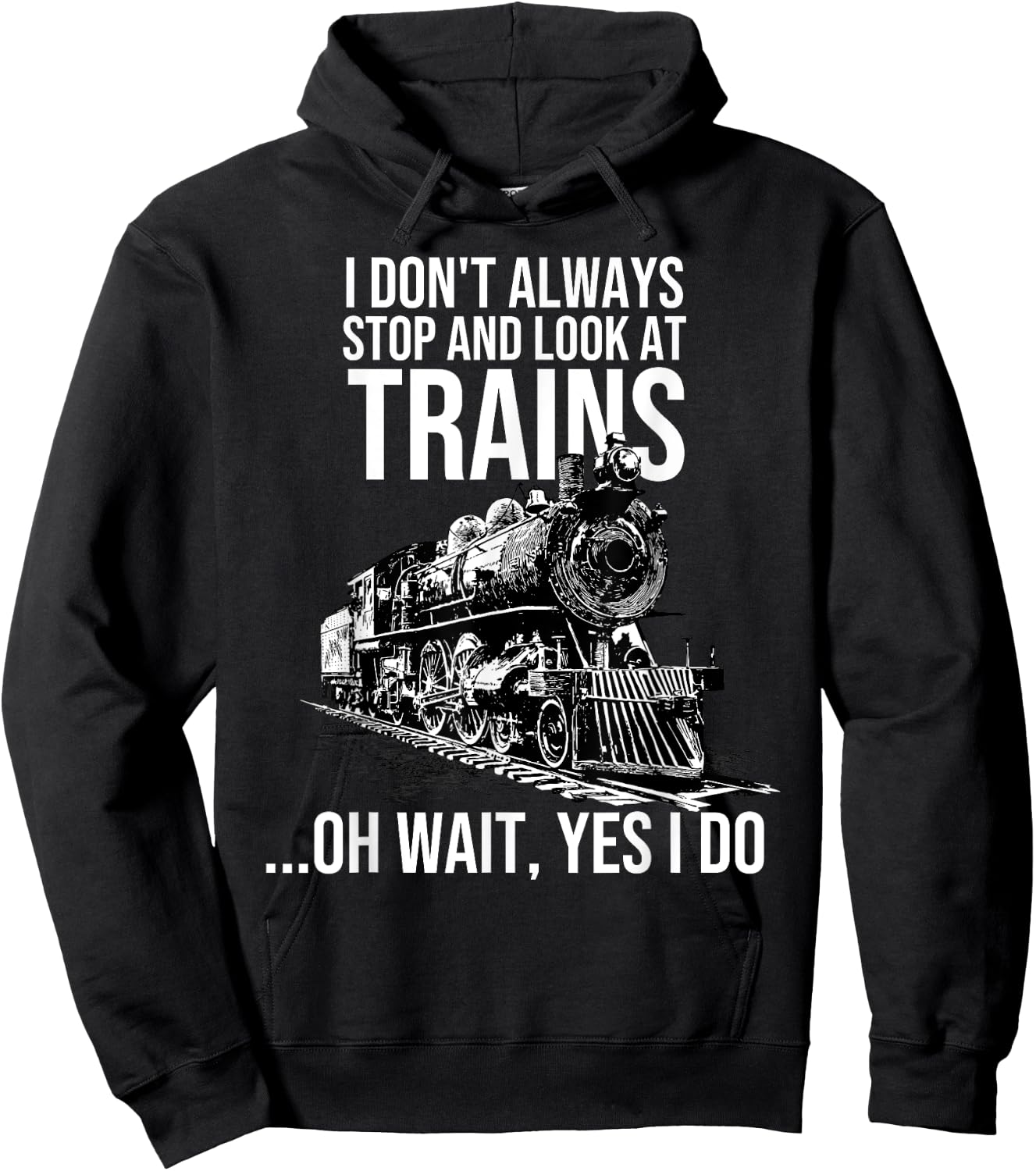Funny Train Gift Women Kids Cool Railway Joke Lover Hoodie - Hoodie | Black