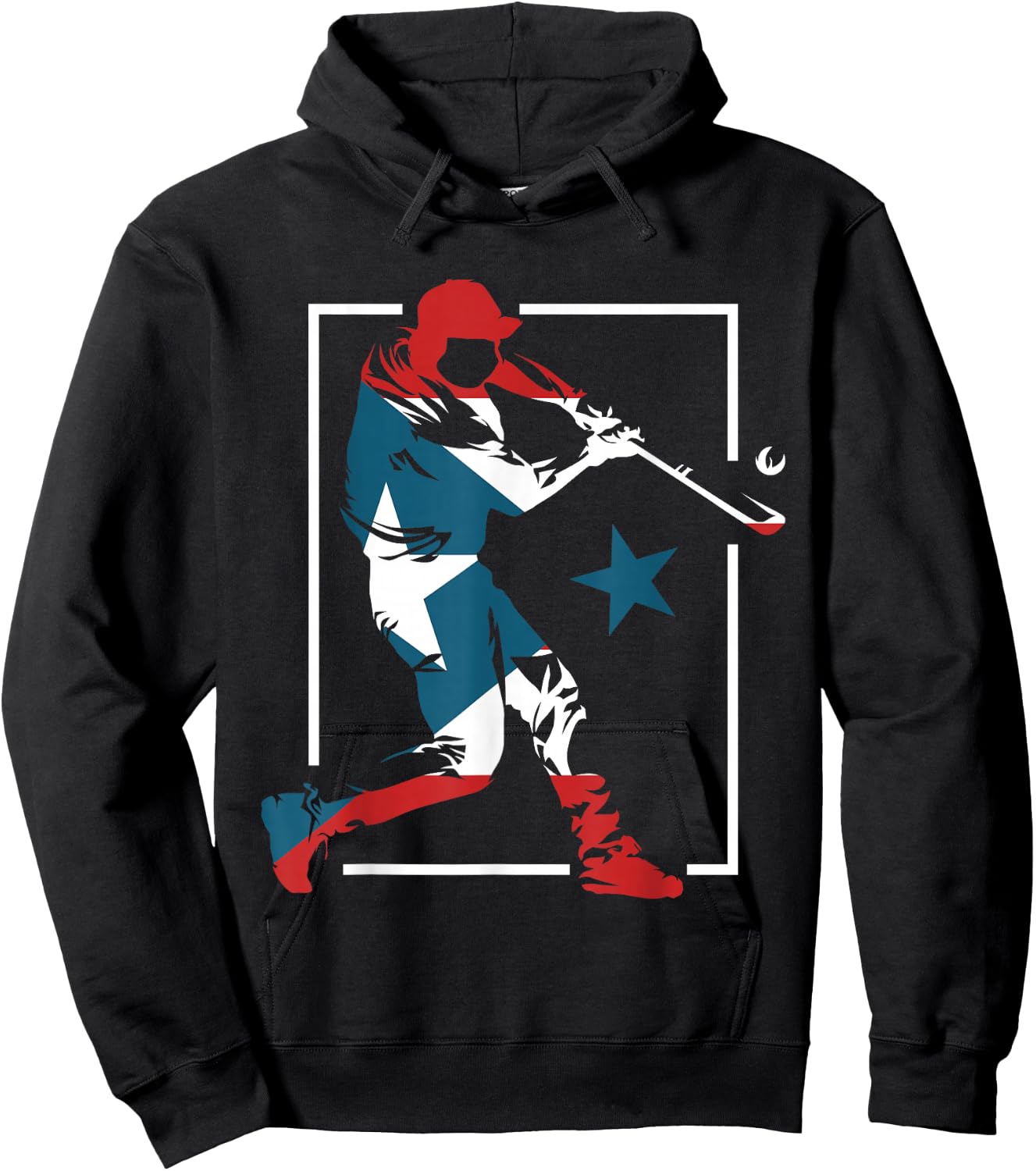 Puerto Rico Baseball Game Fans Lover Puerto Rican Pride Flag Hoodie - Hoodie | Black