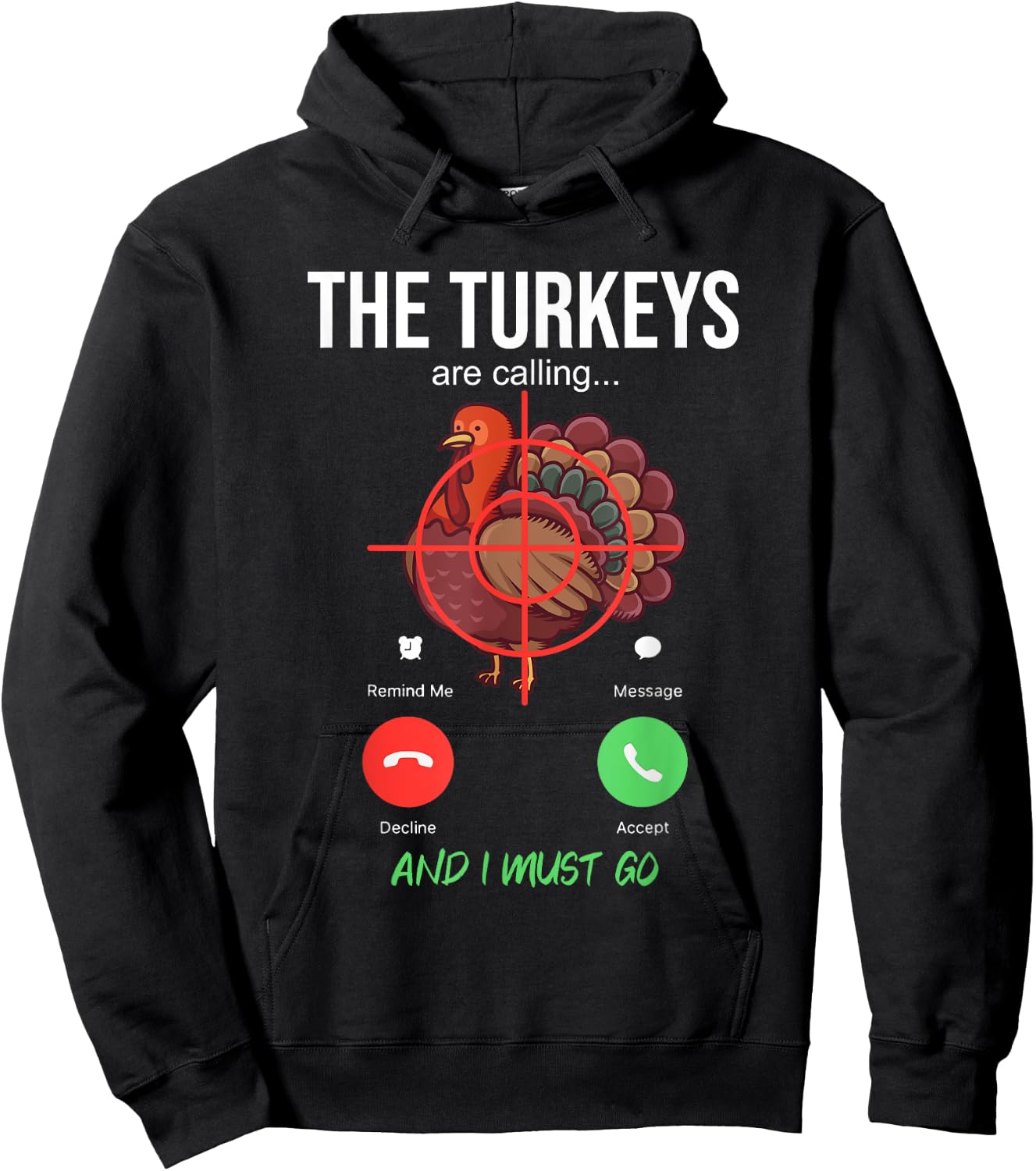 Funny Hunting Gifts Turkey Hunting - Men's Black Short Sleeve Classic Fit - Small Hoodie - Hoodie | Black
