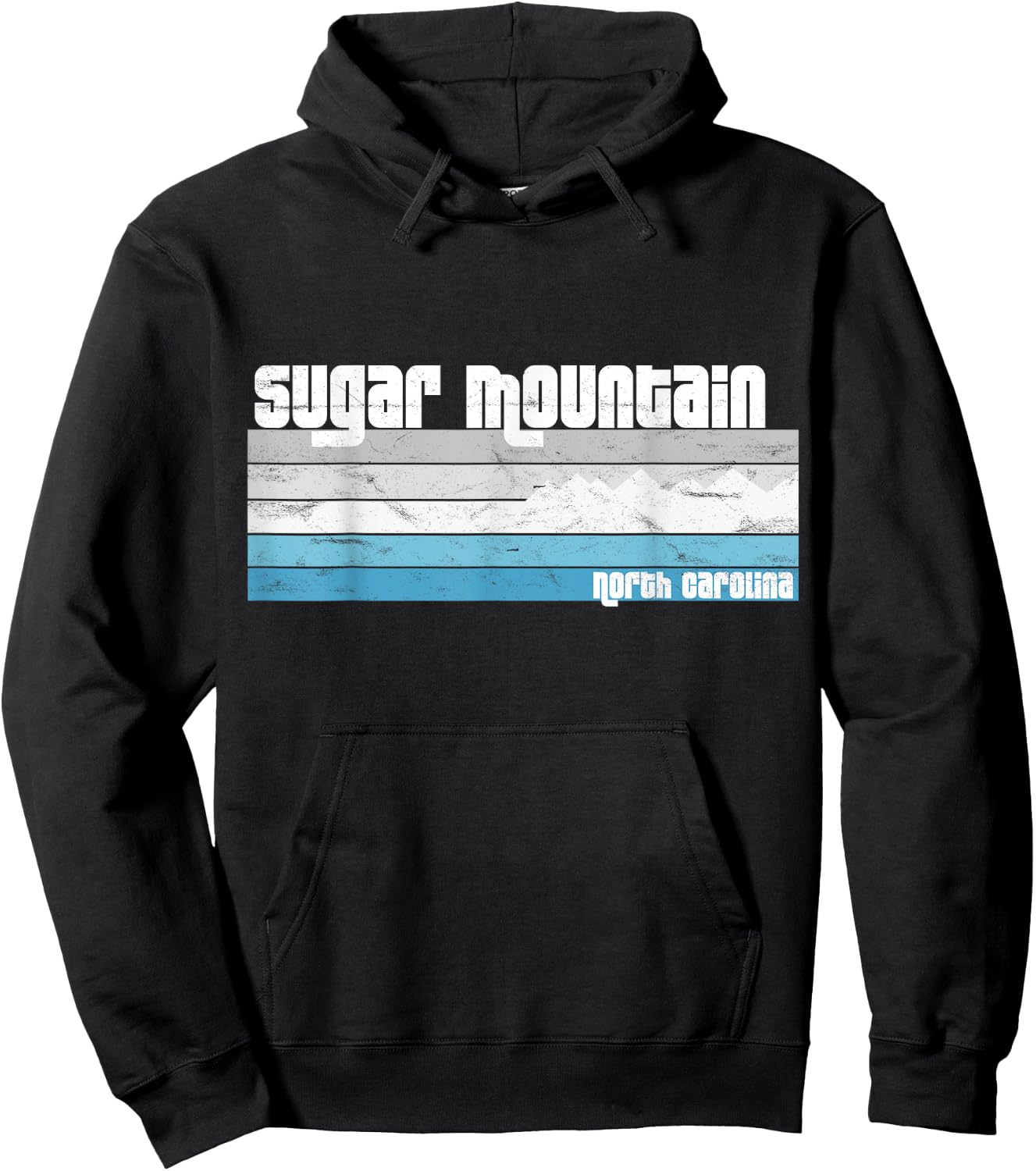 Sugar Mountain NC - North Carolina Retro Skiing Snowboarding Hoodie - Hoodie | Black