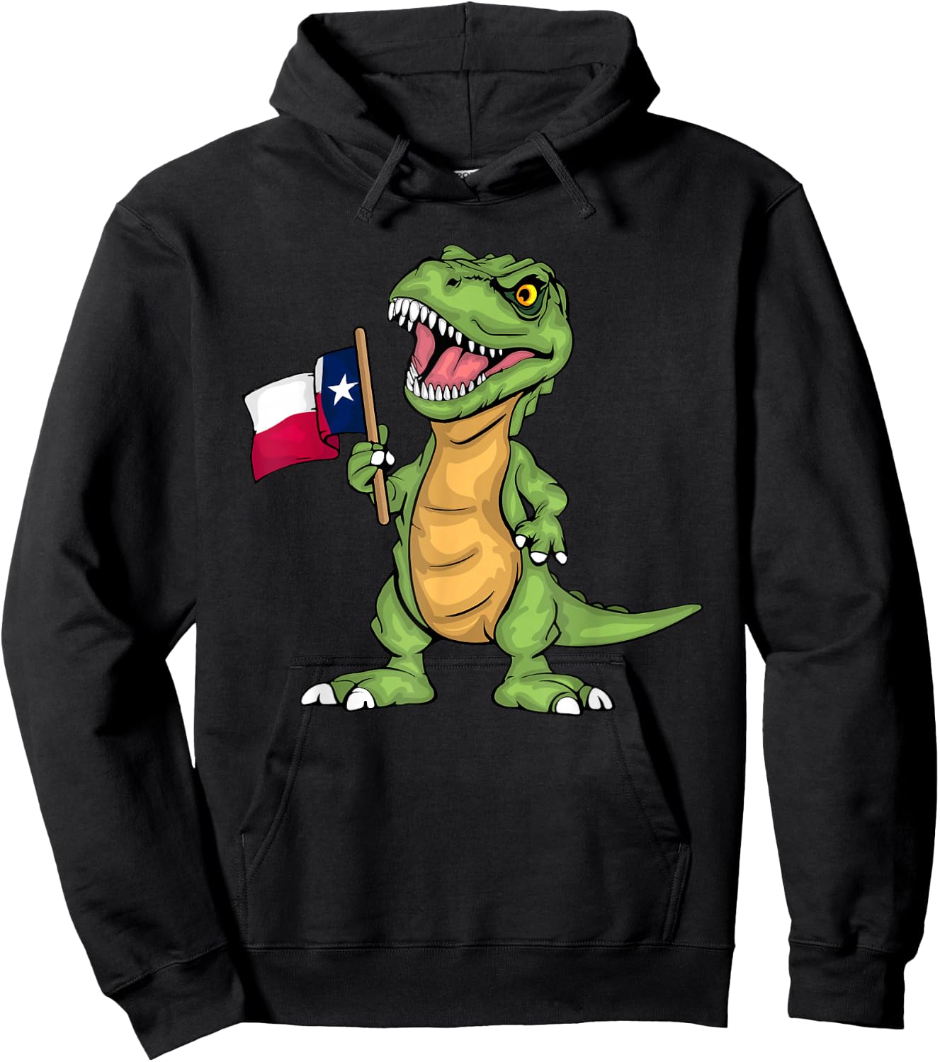 Texas Lover Kids Dinosaur Lover USA Texas Flag Hoodie - Hoodie | Black