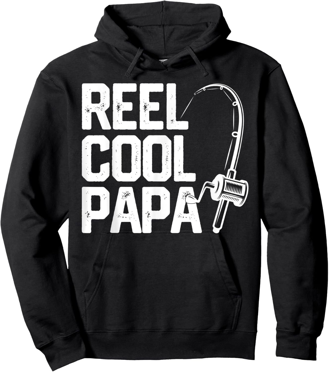 Reel Cool Papa Funny Father's Day Gift Fishing Grandpa Dad Hoodie - Hoodie | Black