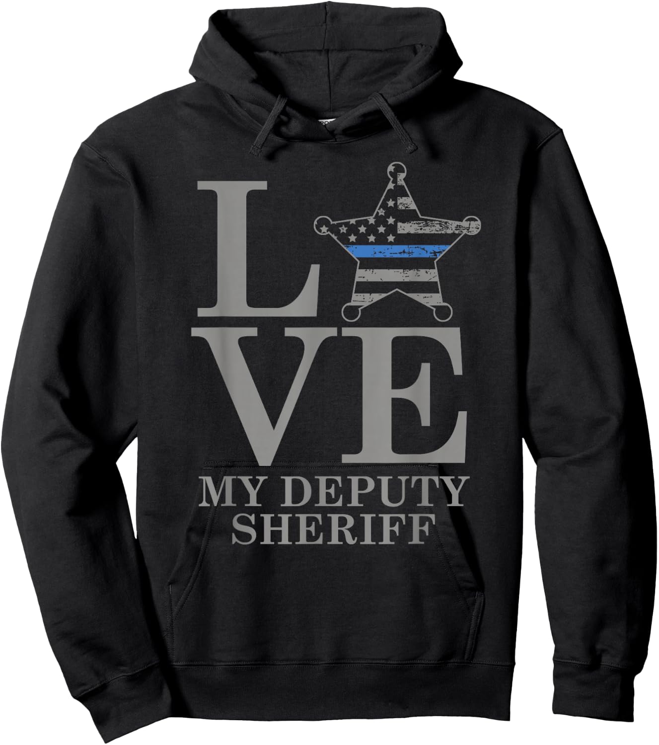 Sheriff Deputy Wife Mom Gift Love My Deputy Sheriff Hoodie - Hoodie | Black