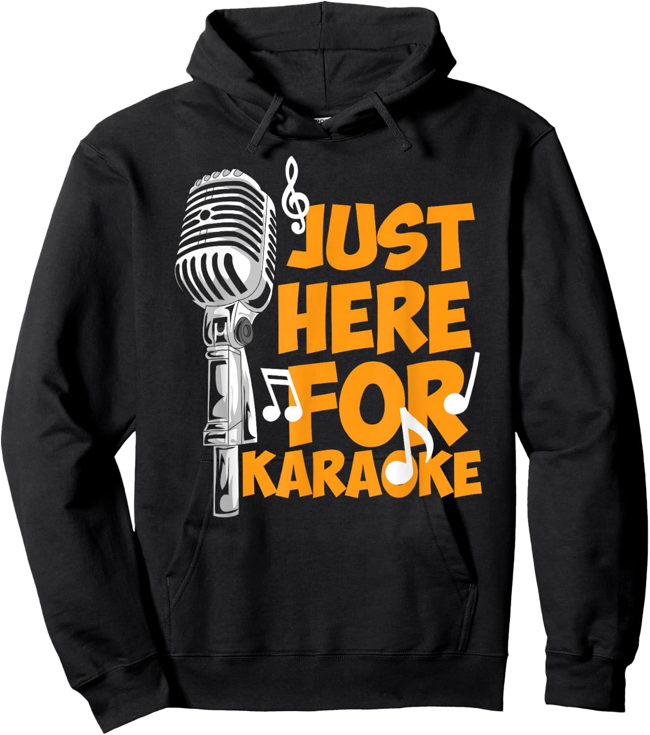Funny karaoke sayings - just here for karaoke - microphone Hoodie - Hoodie | Black