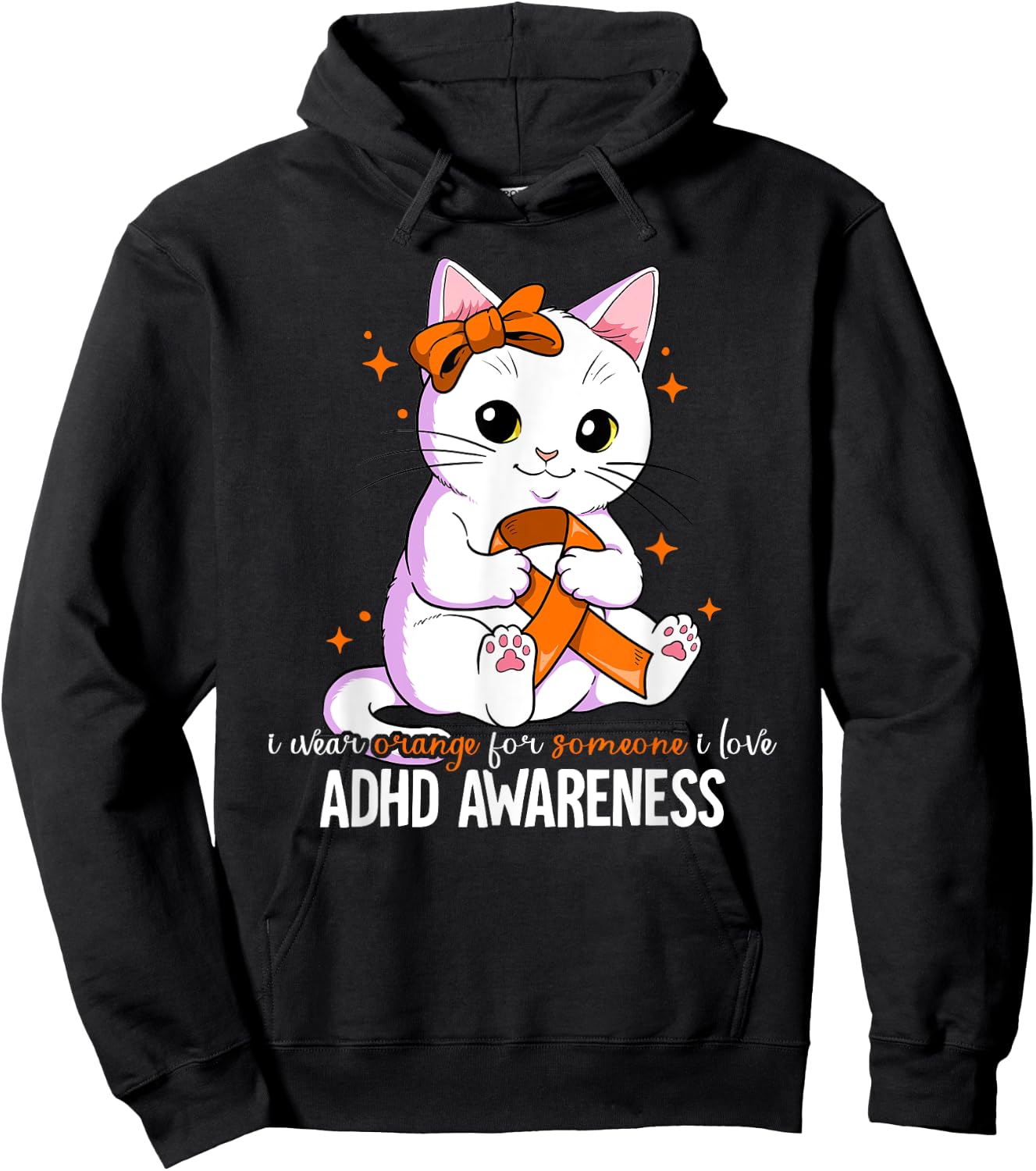 ADHD Gift ADHD Awareness -Kids Black Cotton Blend Small Hoodie - Hoodie | Black