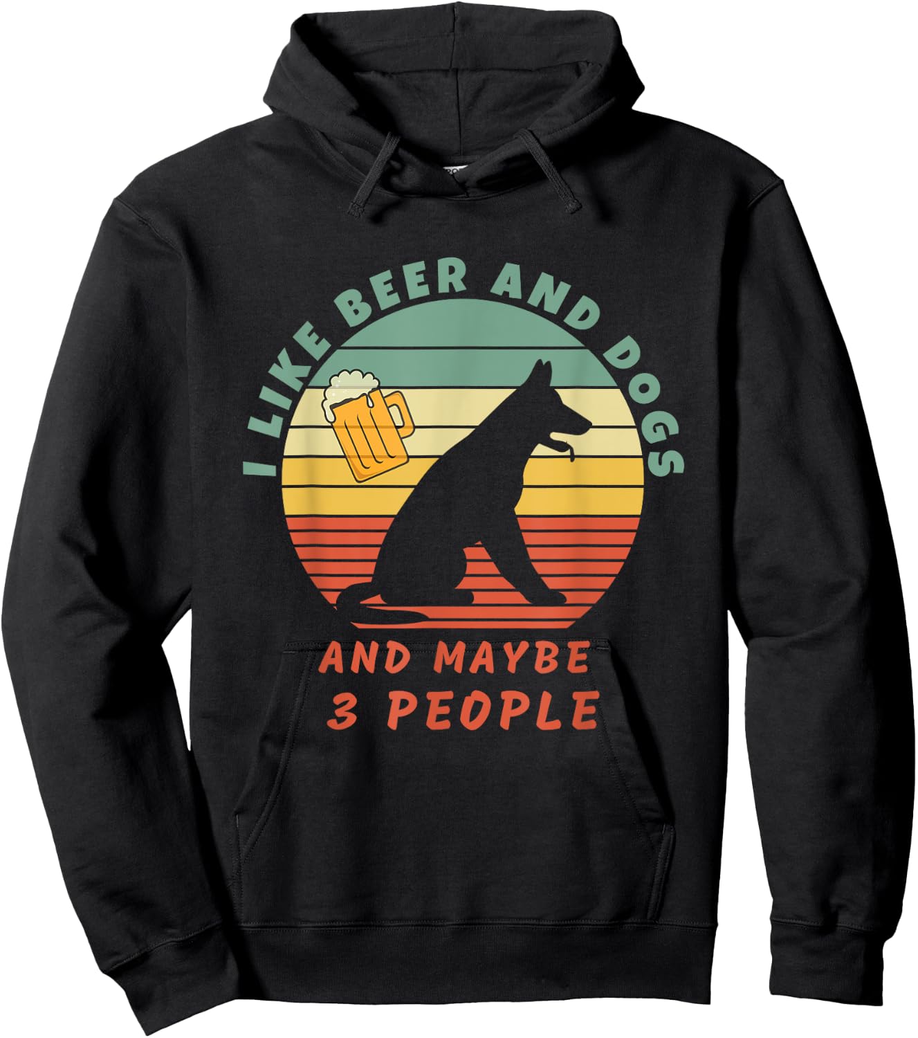 Funny I like beer and dogs and maybe 3 people Dog Beer Lover Hoodie - Hoodie | Black