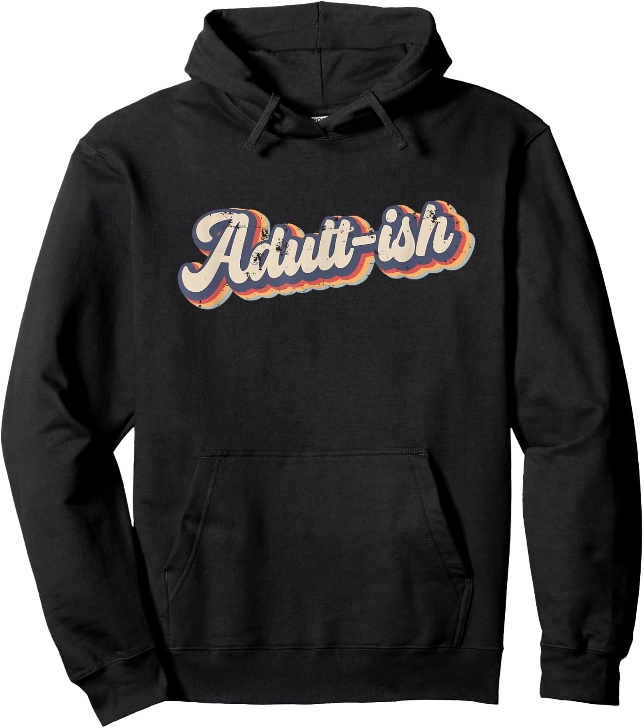 Adult-ish 18th Birthday Vintage Rainbow Hoodie - Hoodie | Black