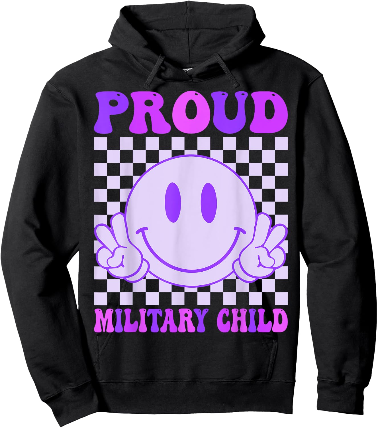 Proud Military Child Purple Up For Military Kids Hoodie - Hoodie | Black