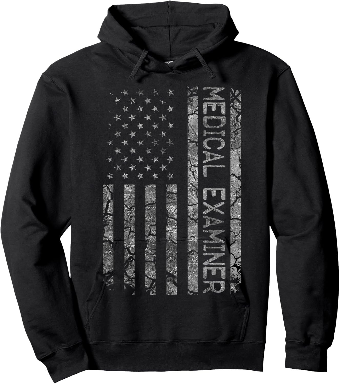Funny Job Title Worker American Flag Medical Examiner Men Hoodie - Hoodie | Black