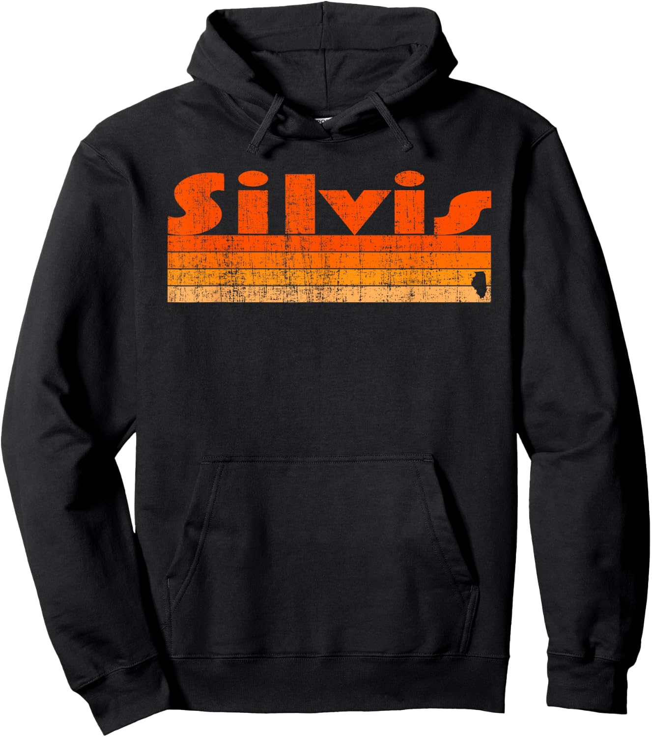 Silvis, Illinois Retro 80s Style Hoodie - Hoodie | Black