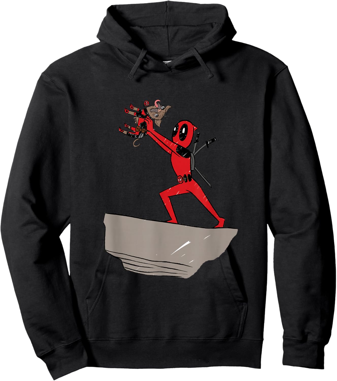 Marvel Deadpool & Wolverine Lion King Pride Rock Dogpool Hoodie - Hoodie | Black