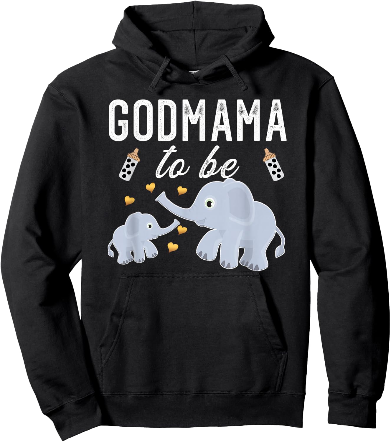 Godmama To Be Elephant Baby Shower Godmother Cute Hoodie - Hoodie | Black