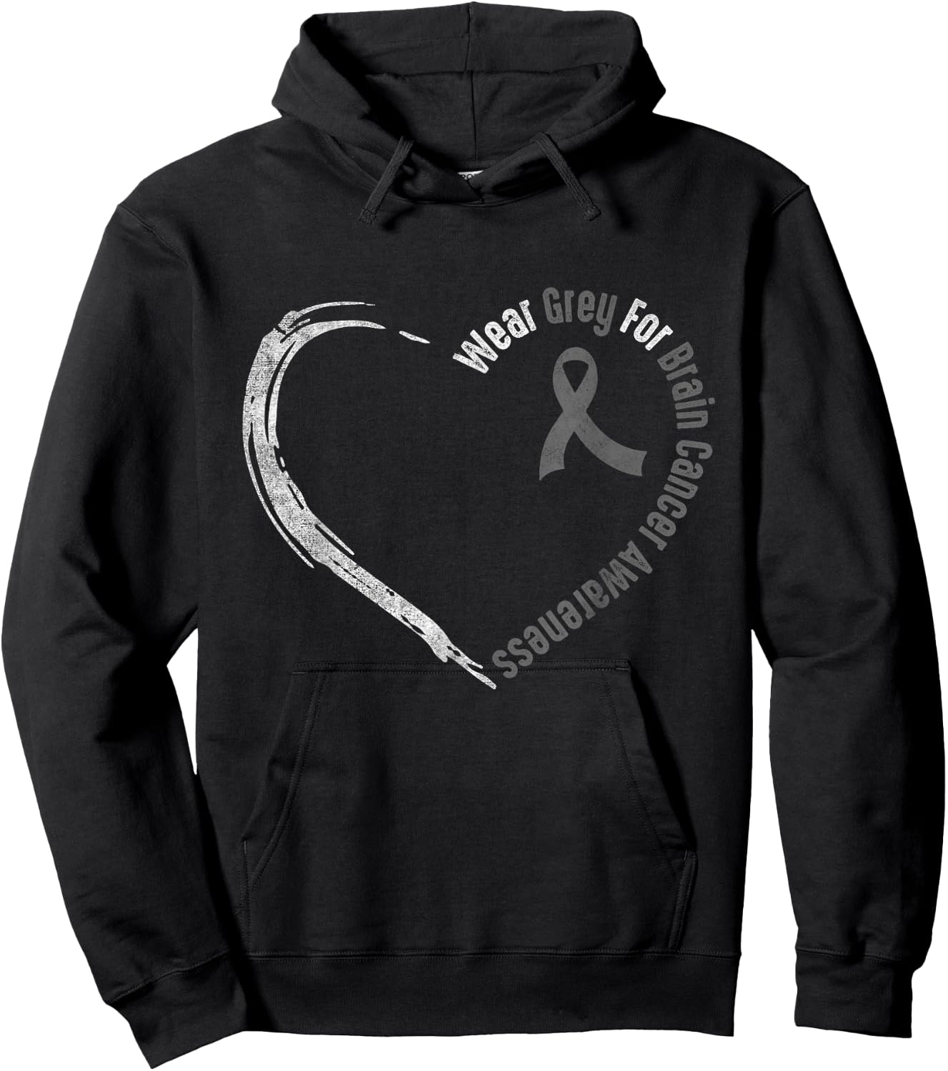 Wear Grey For Brain Cancer Awareness | Brain Tumor Hoodie - Hoodie | Black