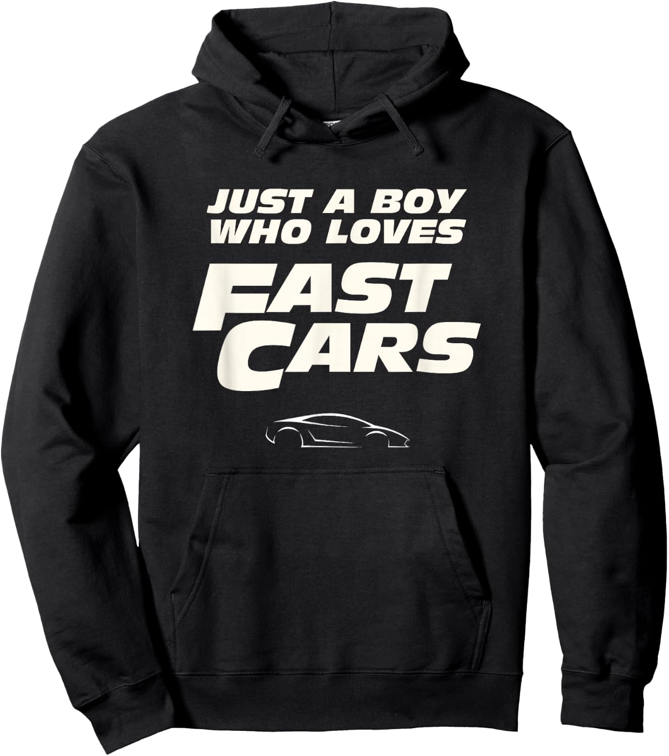 Fast Car Just A Boy Who Loves Fast Cars Funny Gift Hoodie - Hoodie | Black