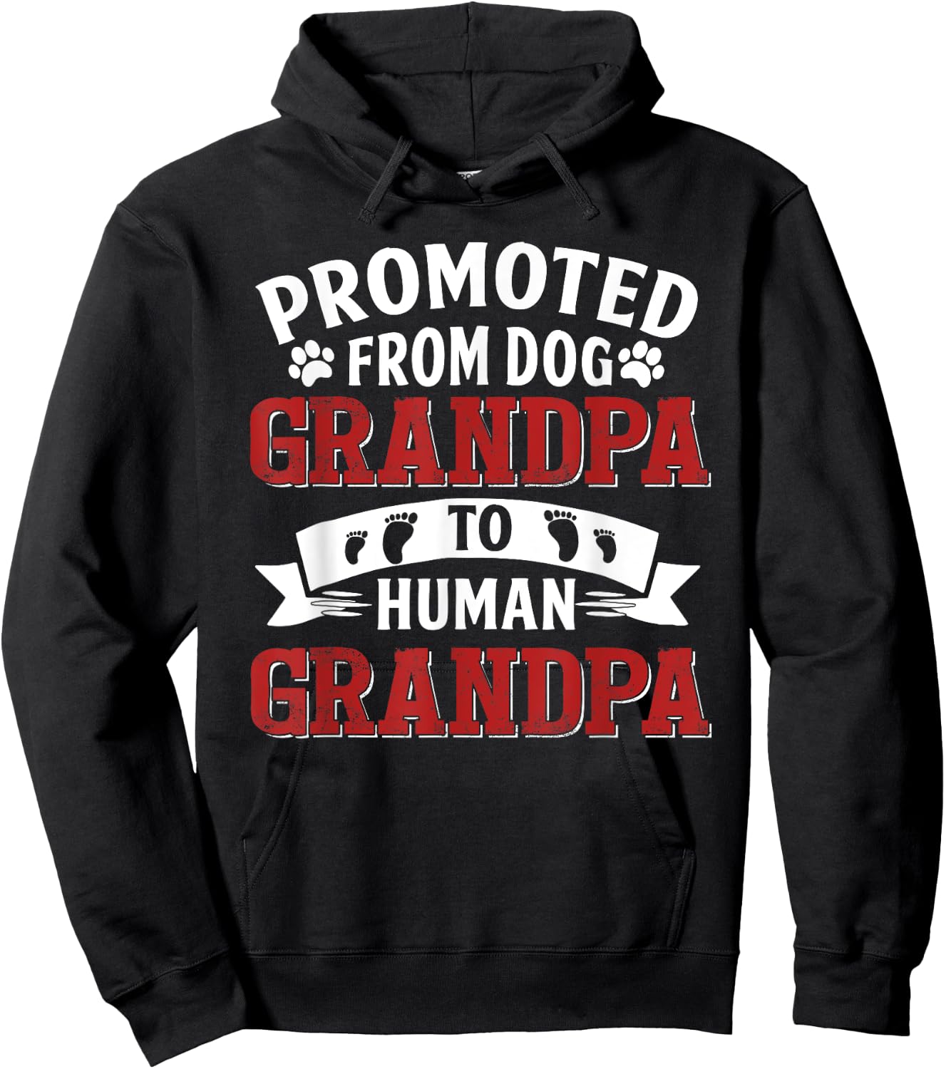Promoted From Dog Grandpa To Human Grandpa Hoodie - Hoodie | Black