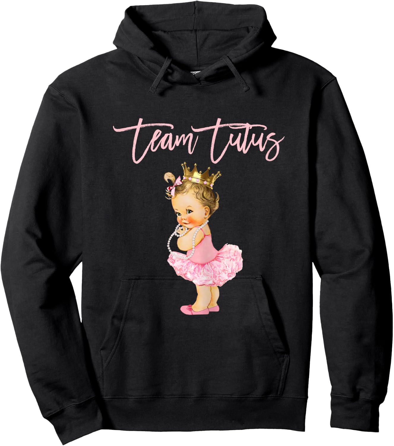 Team Tutus Girl Gender Reveal Group Baby Shower Touchdown Hoodie - Hoodie | Black