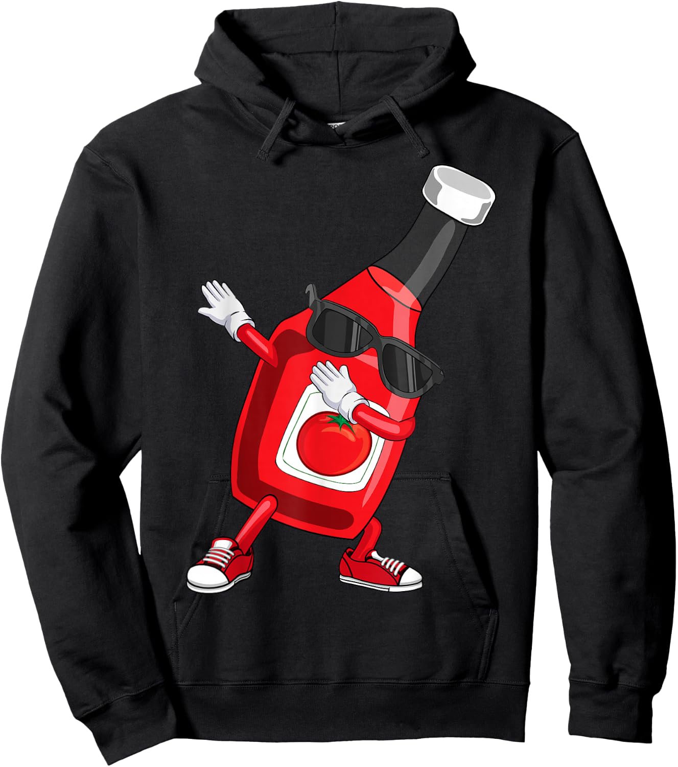 Funny Dabbing Ketchup Lover Gift Kids Boy Cute Condiment Hoodie - Hoodie | Black